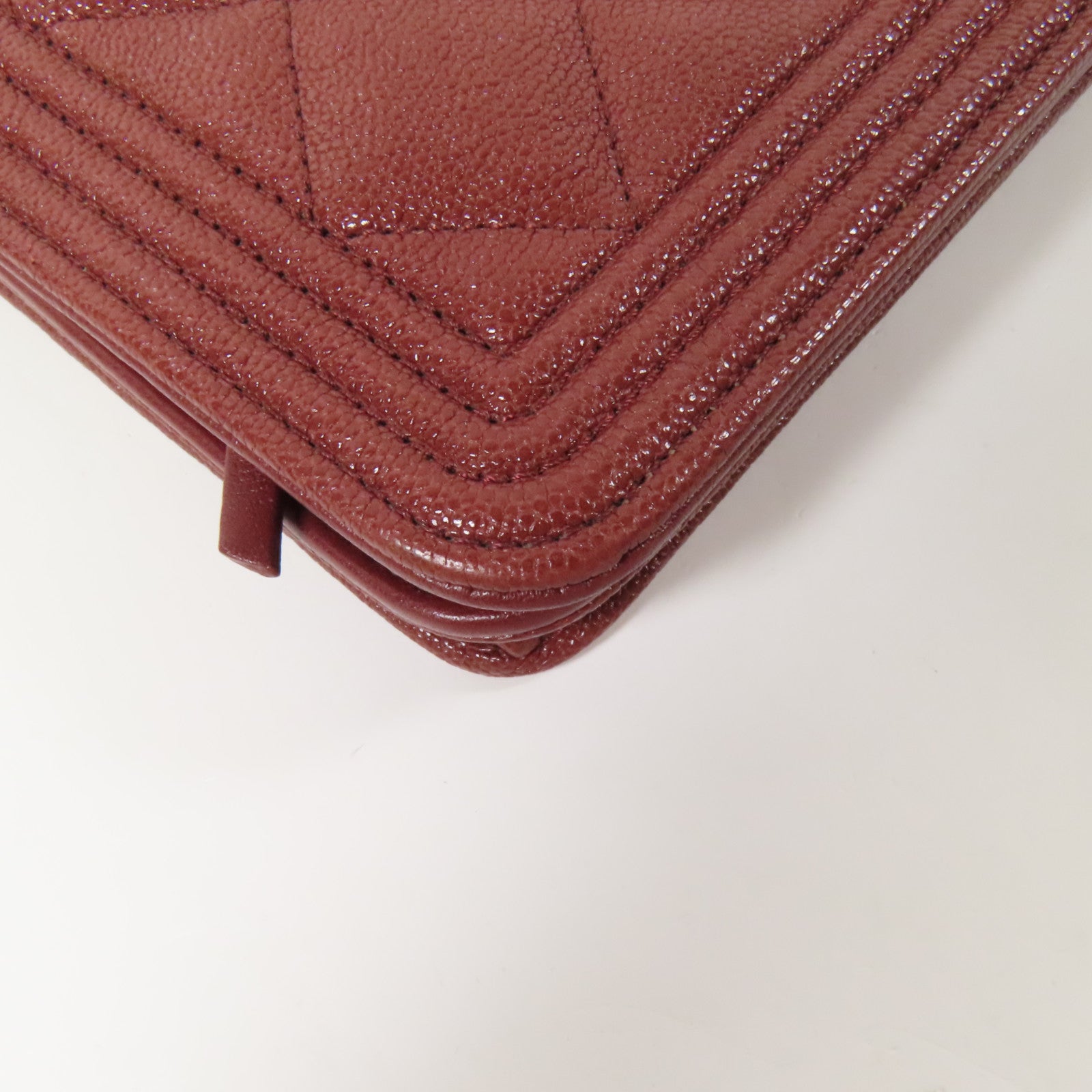 CHANEL 牛皮皮革Boy WOC Wallet On Chain金扣鏈帶肩背袋