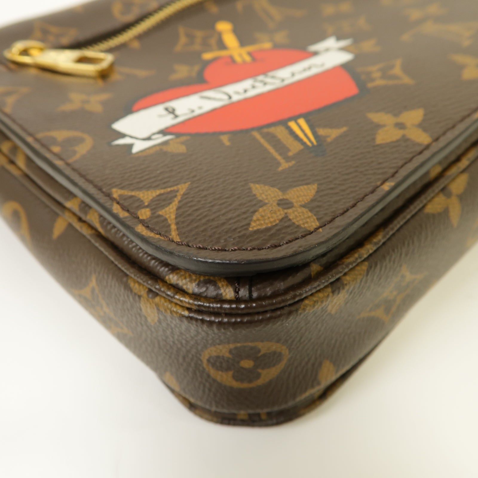 LOUIS VUITTON Monogram Pochette Metis金扣手挽肩背兩用袋棕色