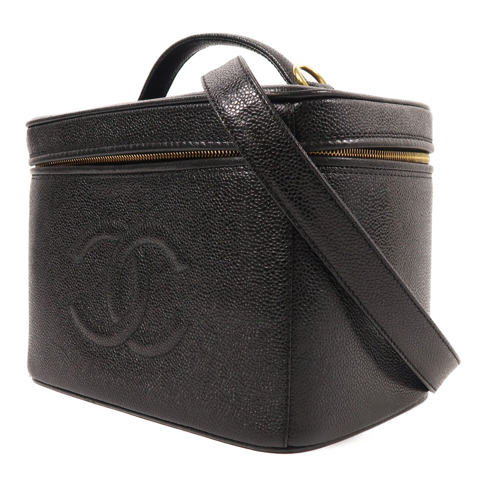 CHANEL 牛皮皮革Vanity金扣手挽肩背兩用袋