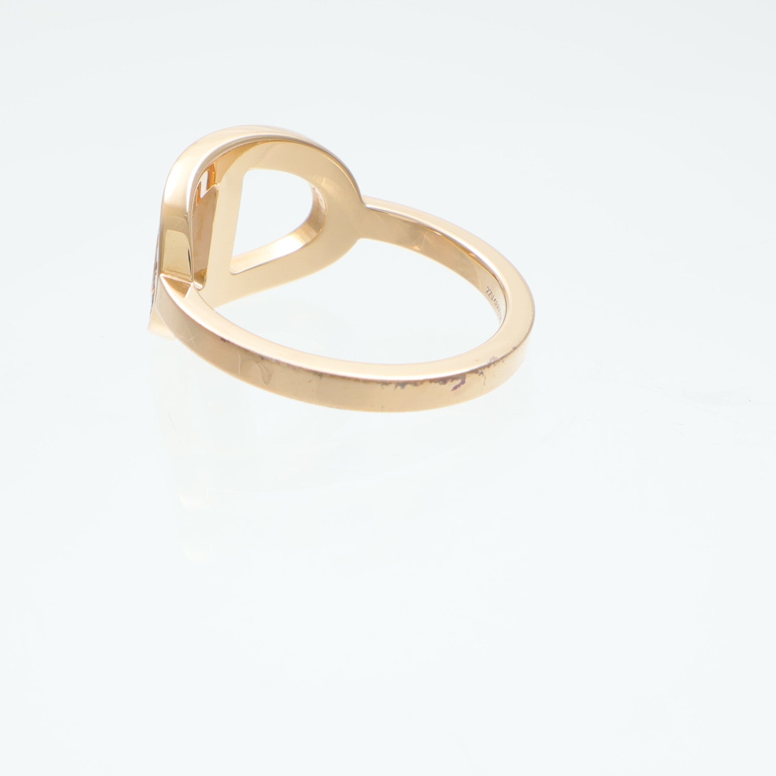 HERMES 18K玫瑰金Chaine D'ancre Contour Ring鑽石戒指
