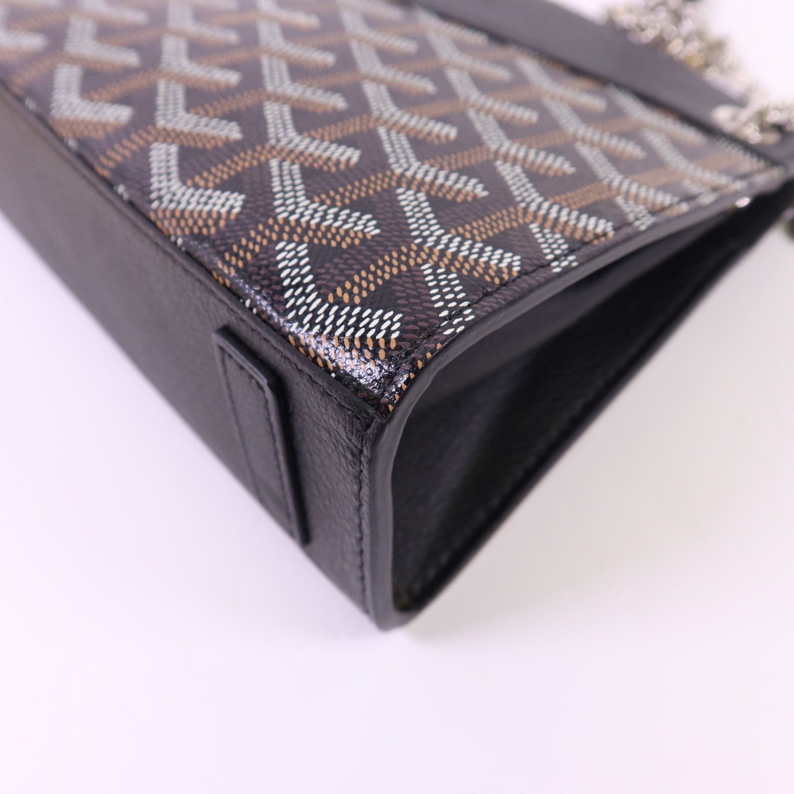 GOYARD 帆布Mini Rouette Souple Bag銀扣鏈帶肩背袋