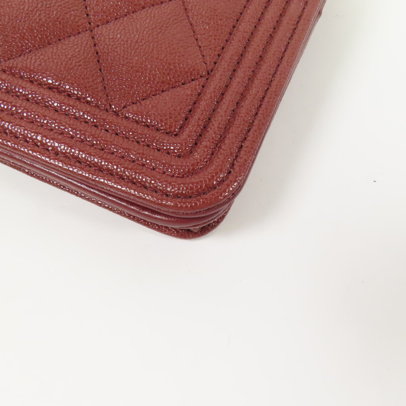 CHANEL 【激減優惠】牛皮皮革Boy WOC Wallet On Chain金扣鏈帶肩背袋