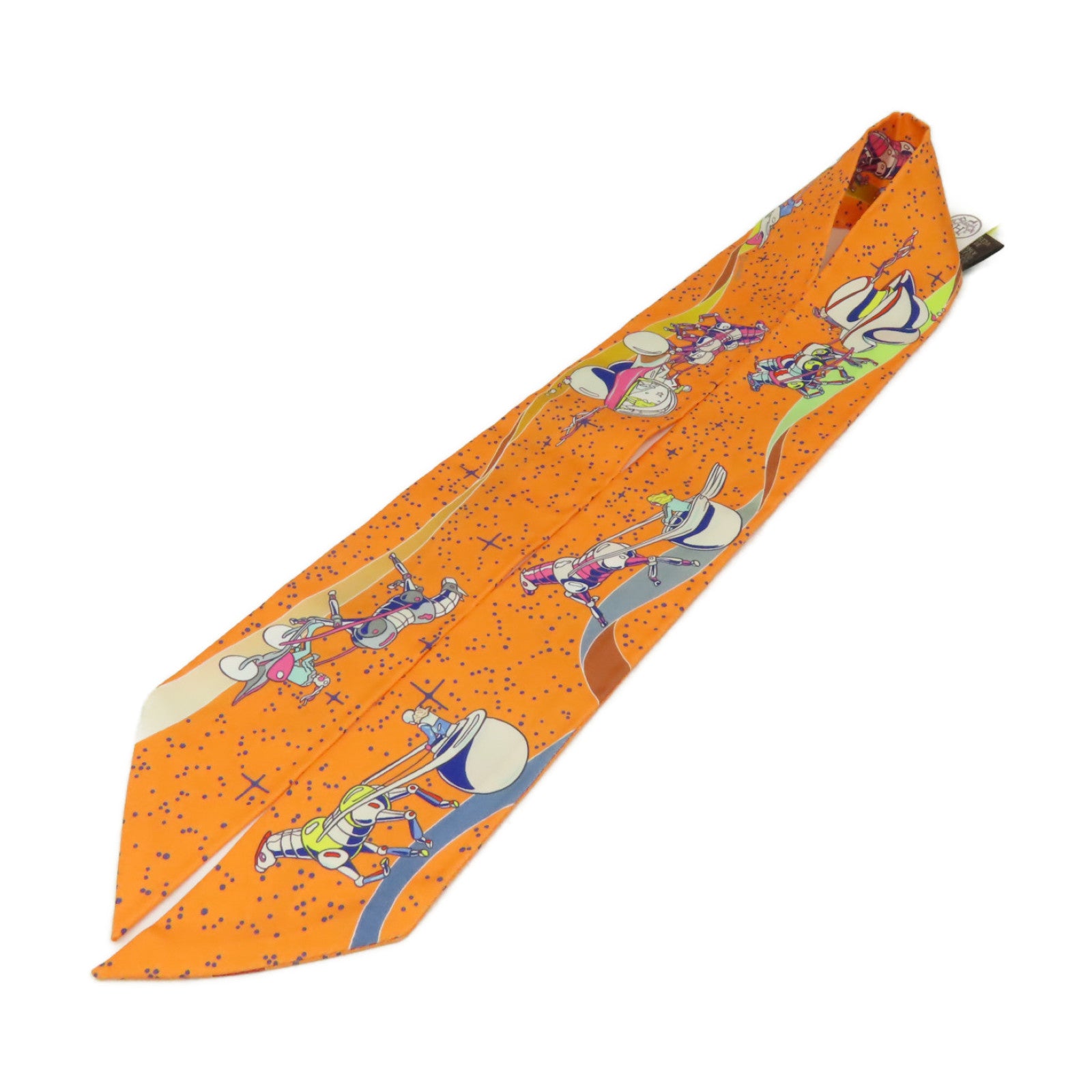HERMES 【激減優惠】絲質Twilly Scarf絲巾橙色/黃色/彩色