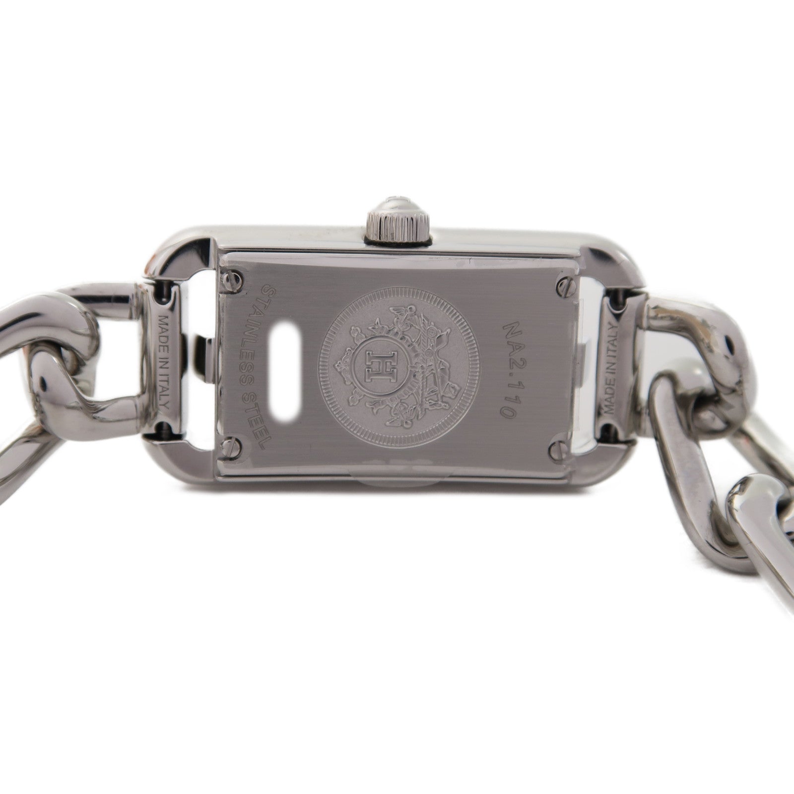 HERMES Nantucket Watch不鏽鋼手錶石英機芯白色