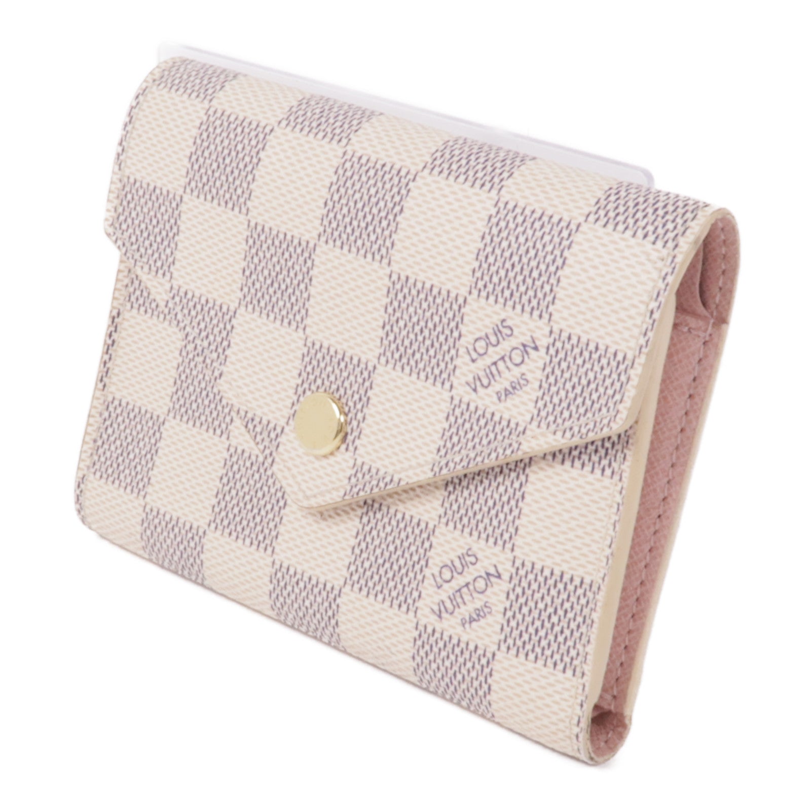 LOUIS VUITTON Damier Azur Victorine Wallet金扣錢包
