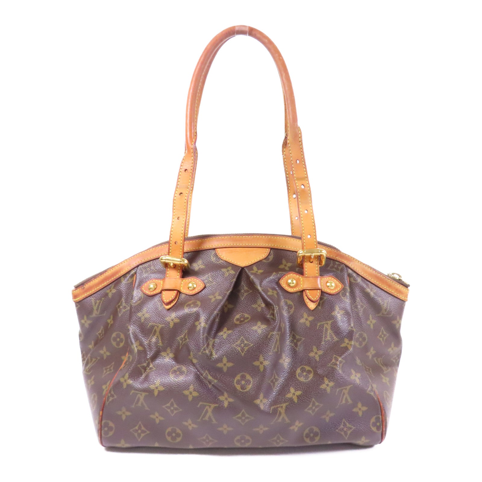 LOUIS VUITTON Monogram Tivoli GM金扣肩背袋棕色