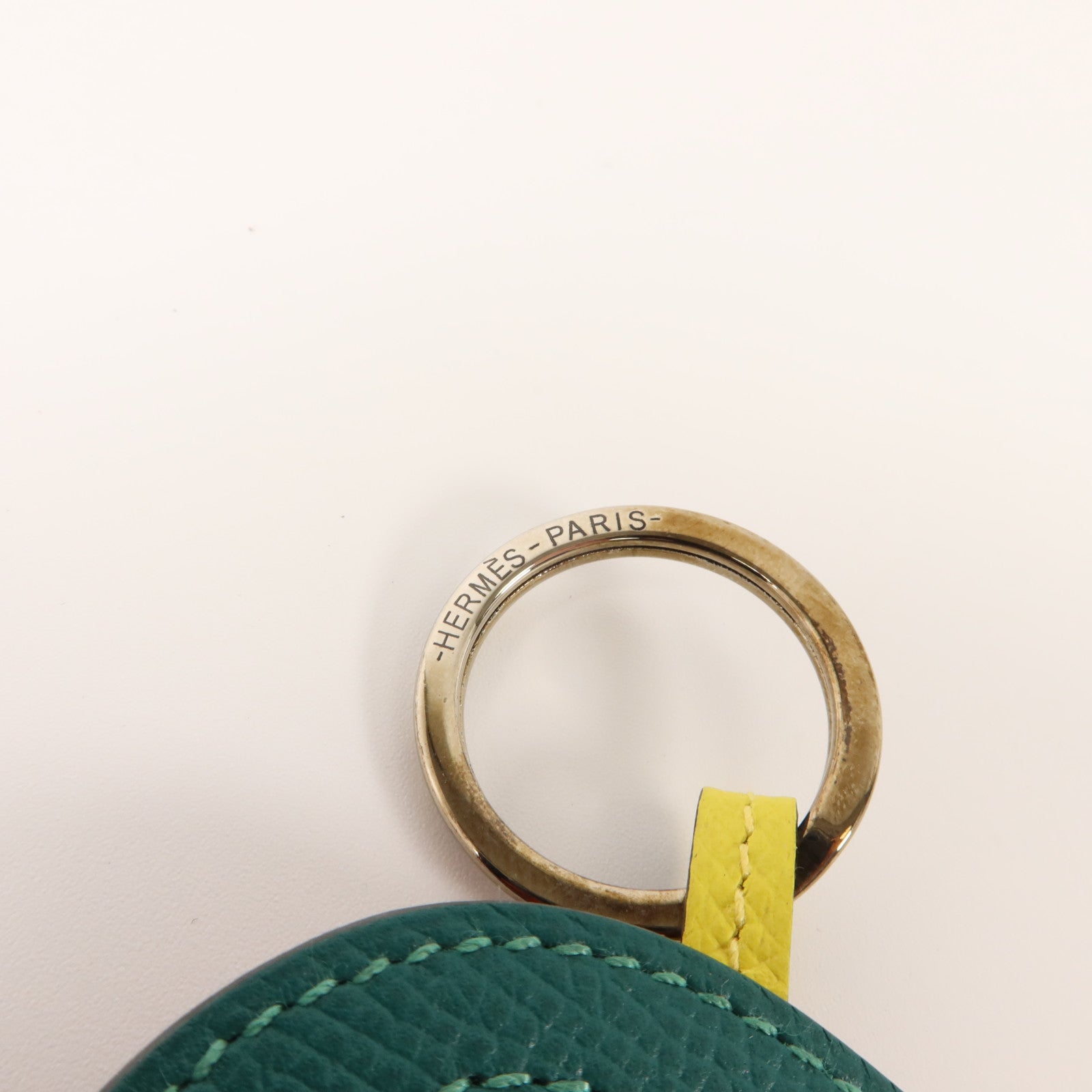 HERMES Epsom皮革Camail Bag Charm掛飾Rose Azalee/Lime/Malachite
