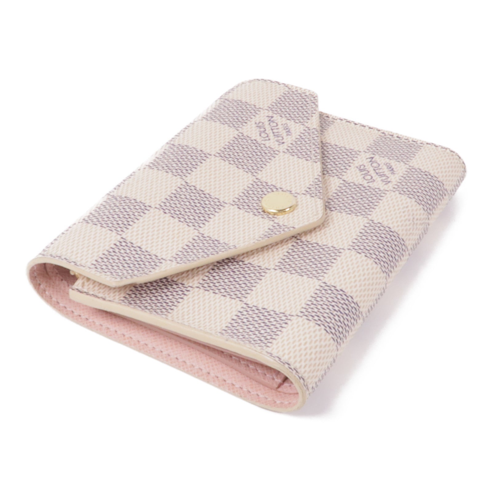LOUIS VUITTON Damier Azur Victorine Wallet金扣錢包