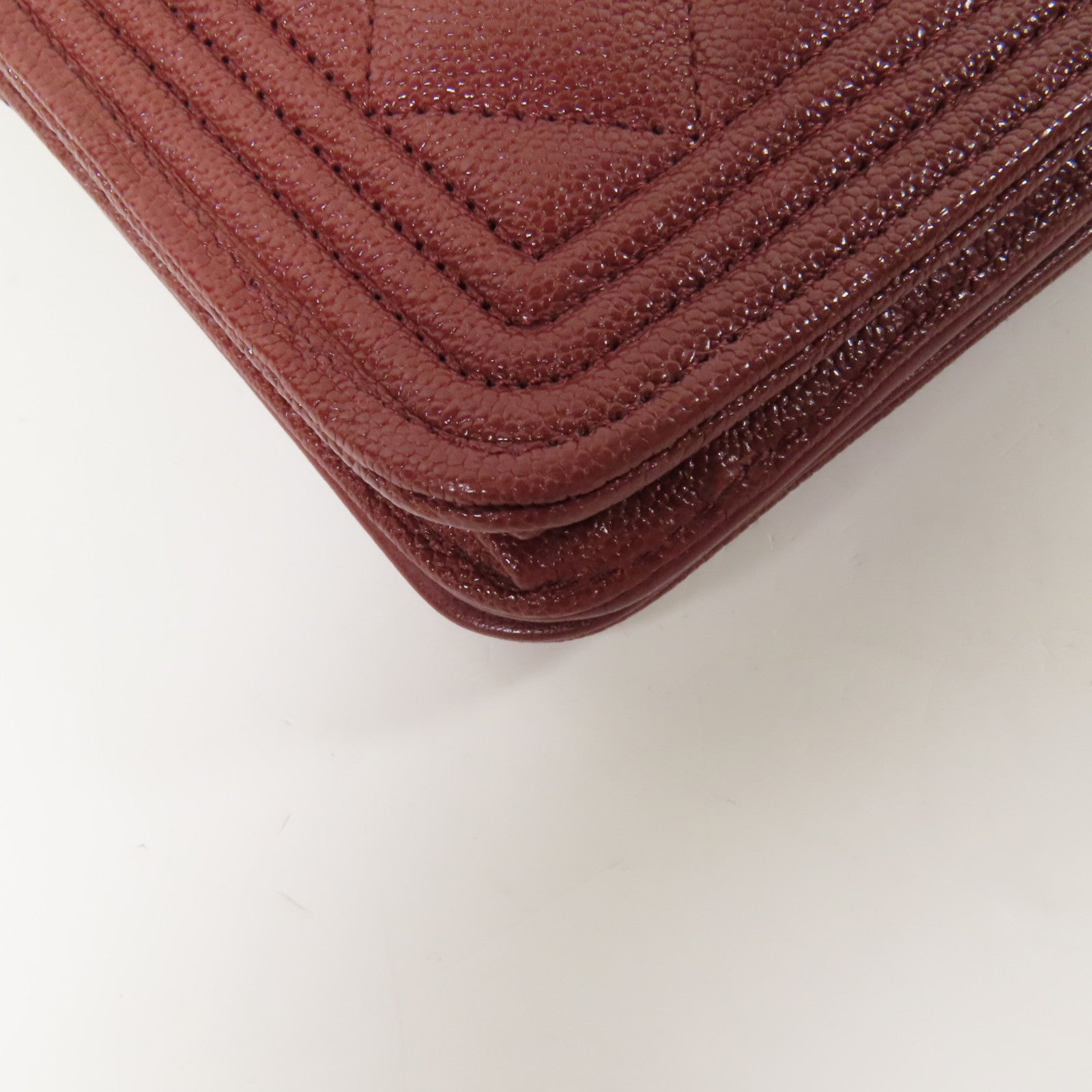 CHANEL 【激減優惠】牛皮皮革Boy WOC Wallet On Chain金扣鏈帶肩背袋