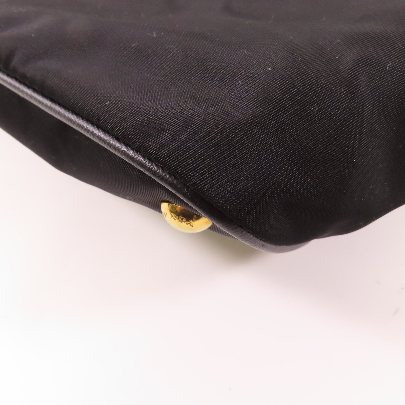 PRADA 尼龍Tote Bag金扣肩背袋黑色