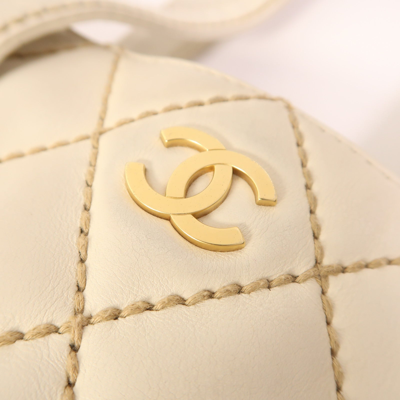 CHANEL 牛皮皮革Vintage Hand Bag金扣手挽袋