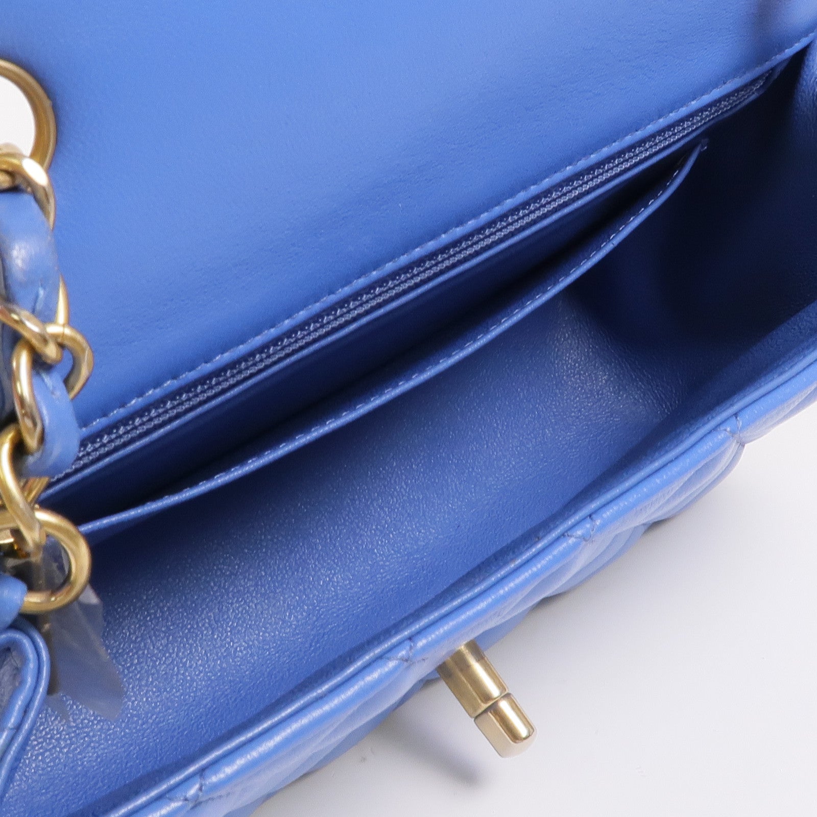 CHANEL 羊皮皮革Mini Classic 20金扣鏈帶肩背袋