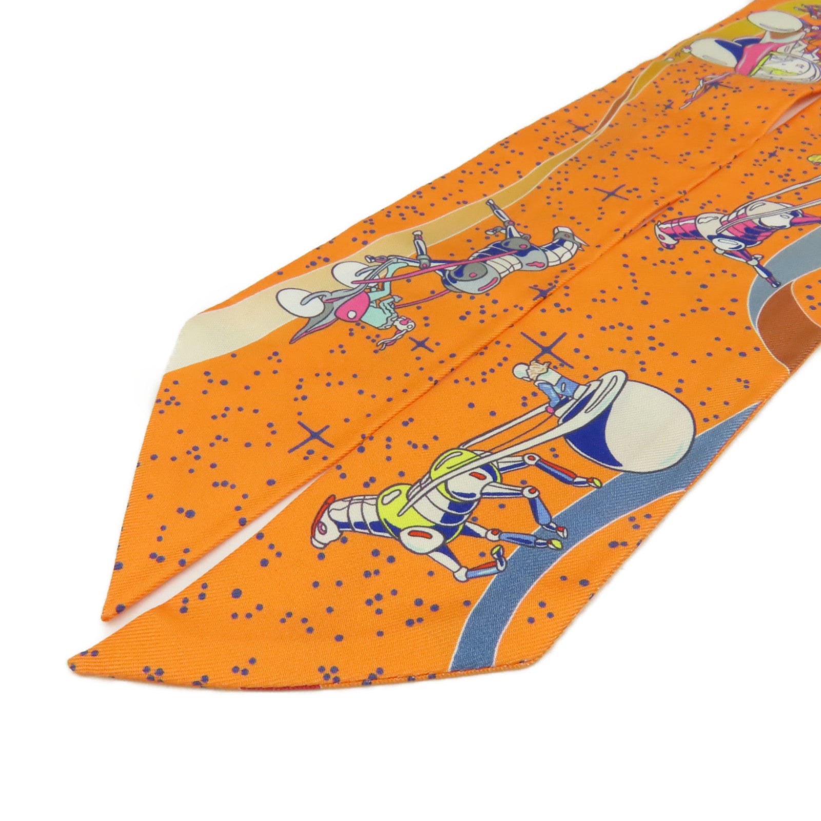 HERMES 【激減優惠】絲質Twilly Scarf絲巾橙色/黃色/彩色