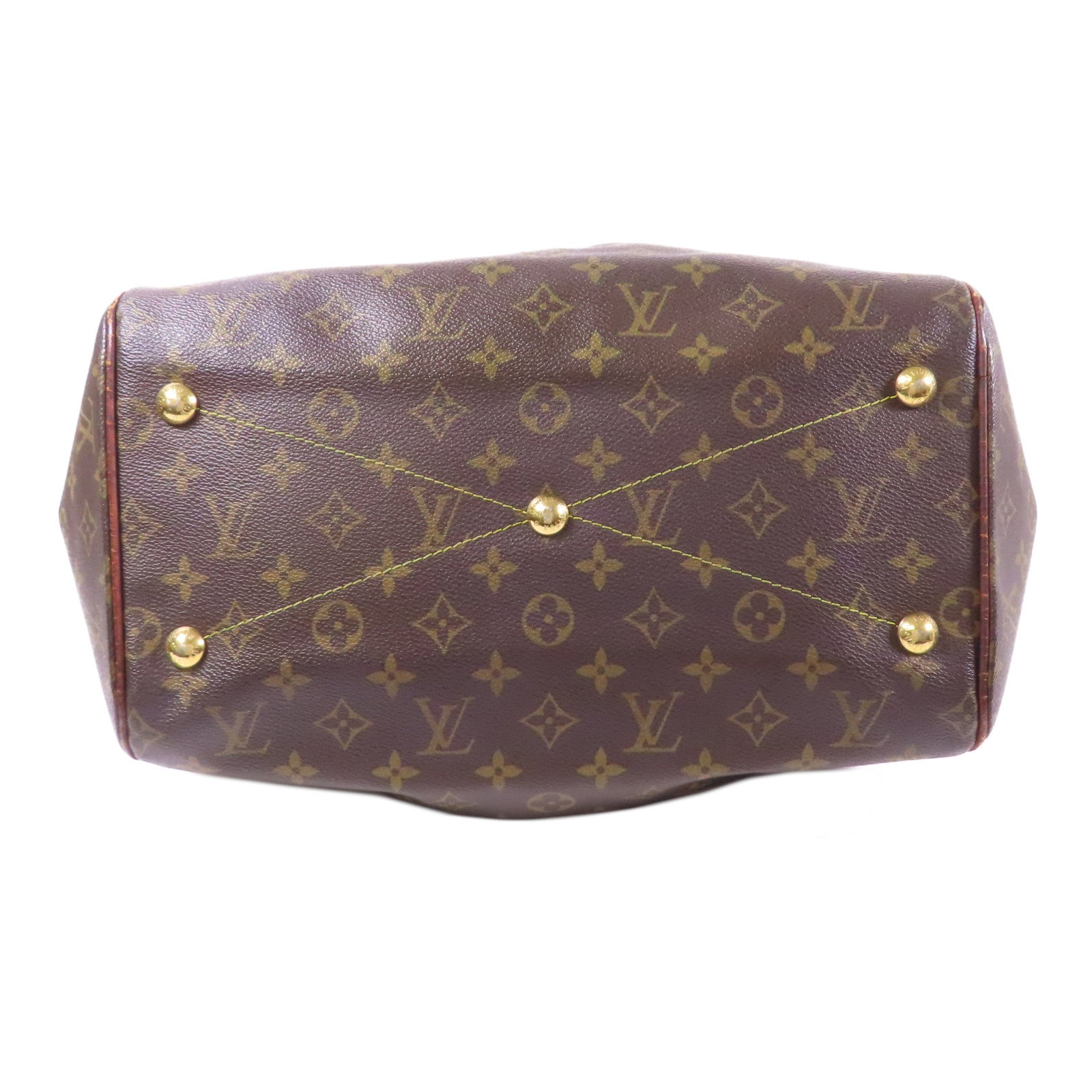 LOUIS VUITTON Monogram Tivoli GM金扣肩背袋棕色
