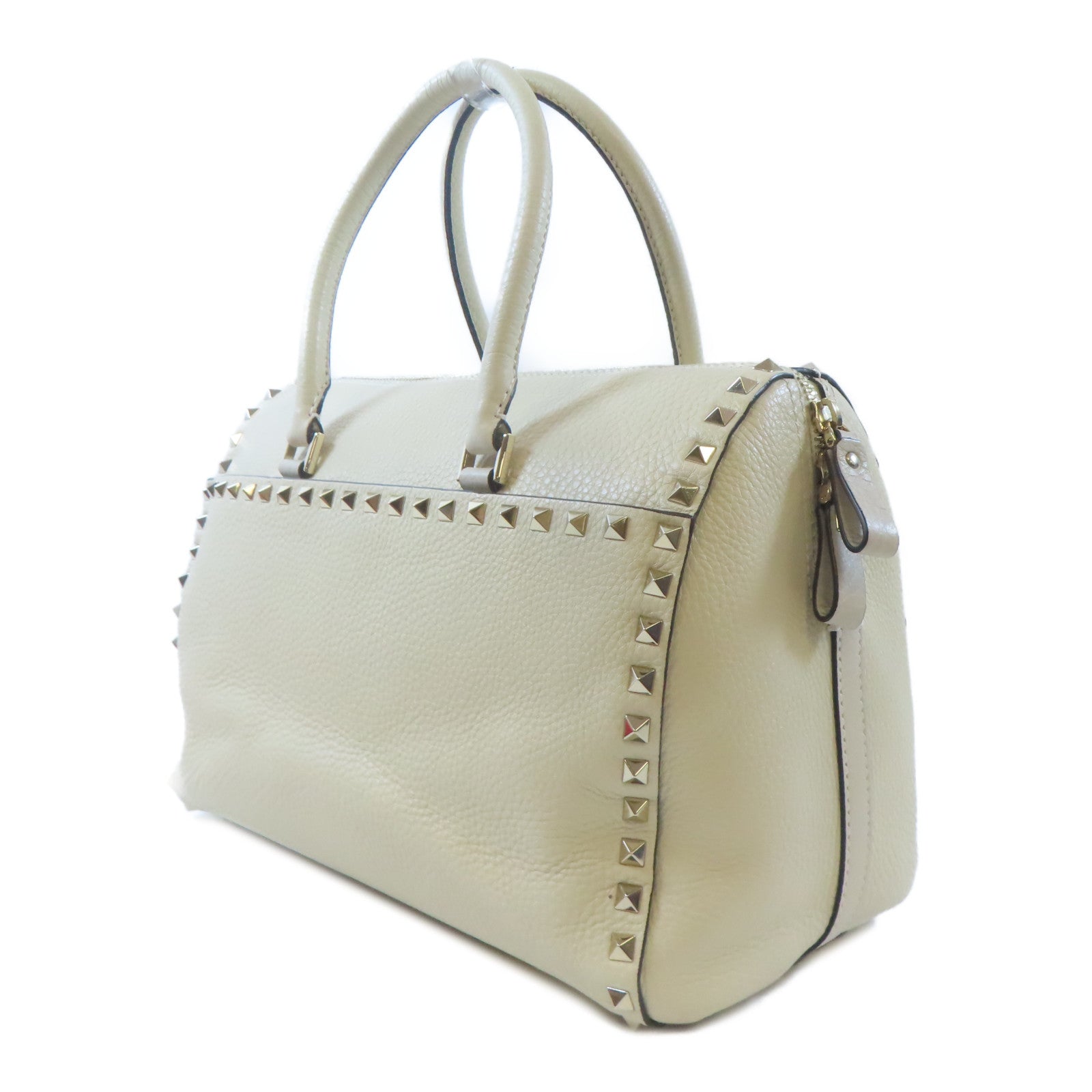 Valentino 牛皮皮革Shoulder Bag手挽肩背兩用袋米色