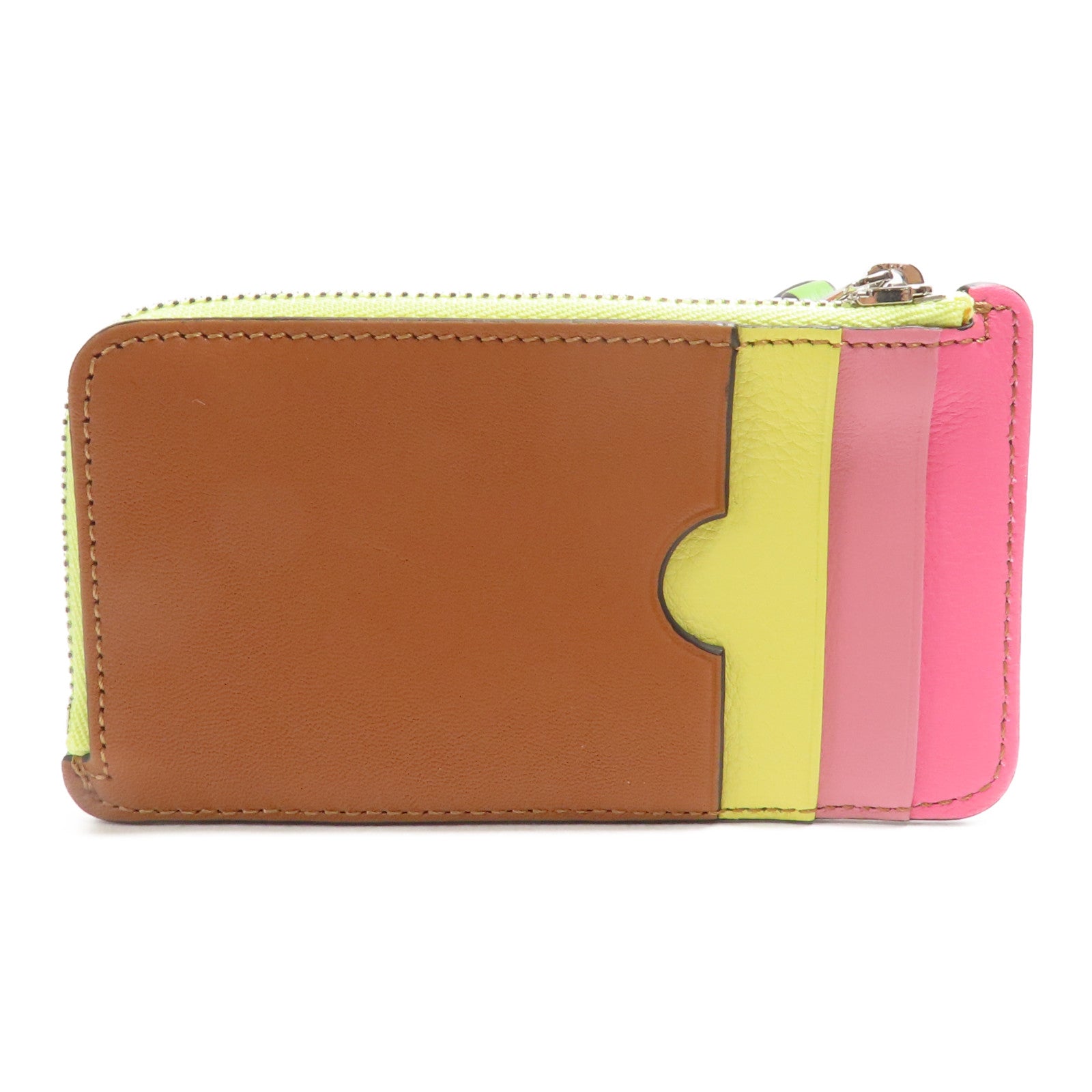 LOEWE 牛皮皮革Card Case銀扣卡片套