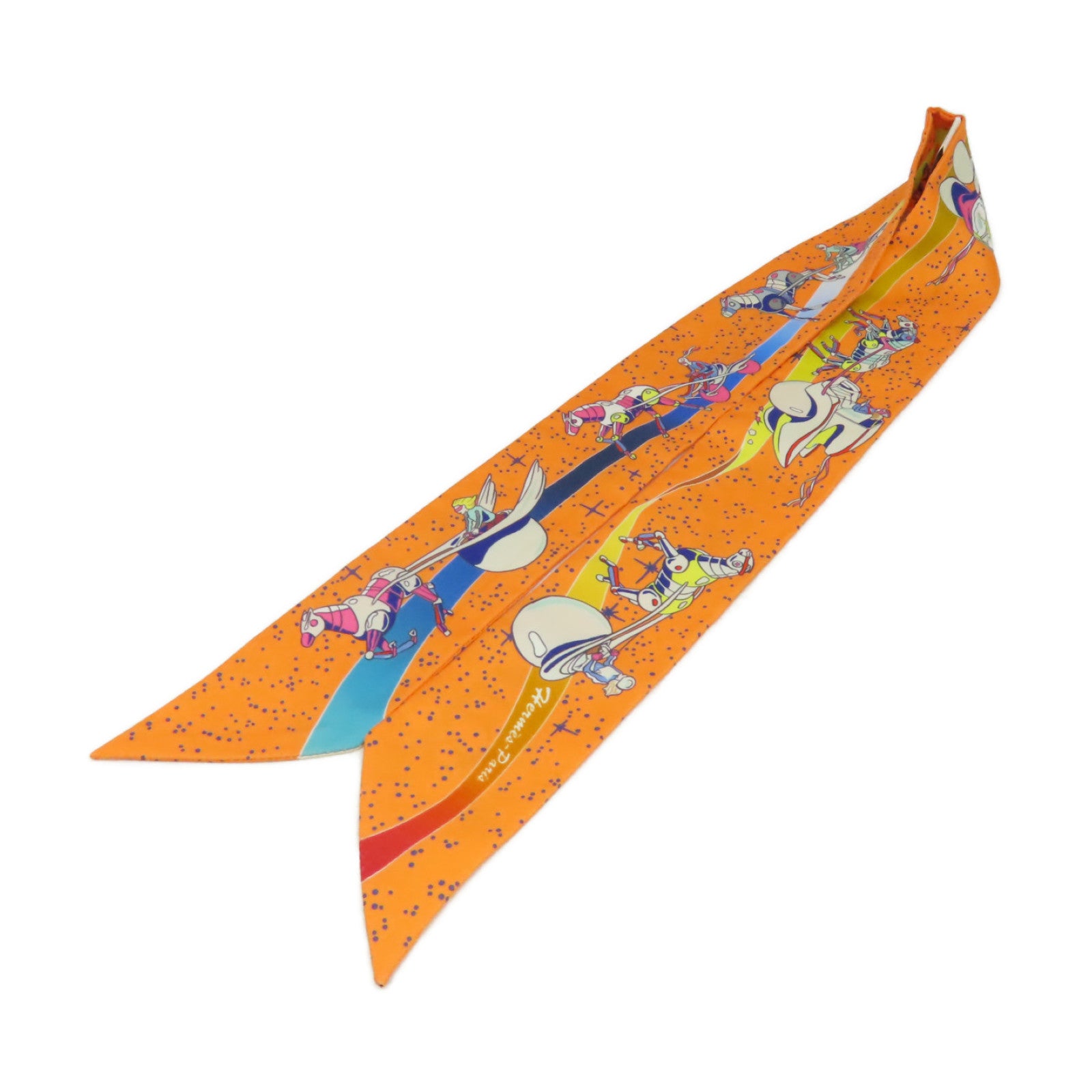 HERMES 【激減優惠】絲質Twilly Scarf絲巾橙色/黃色/彩色