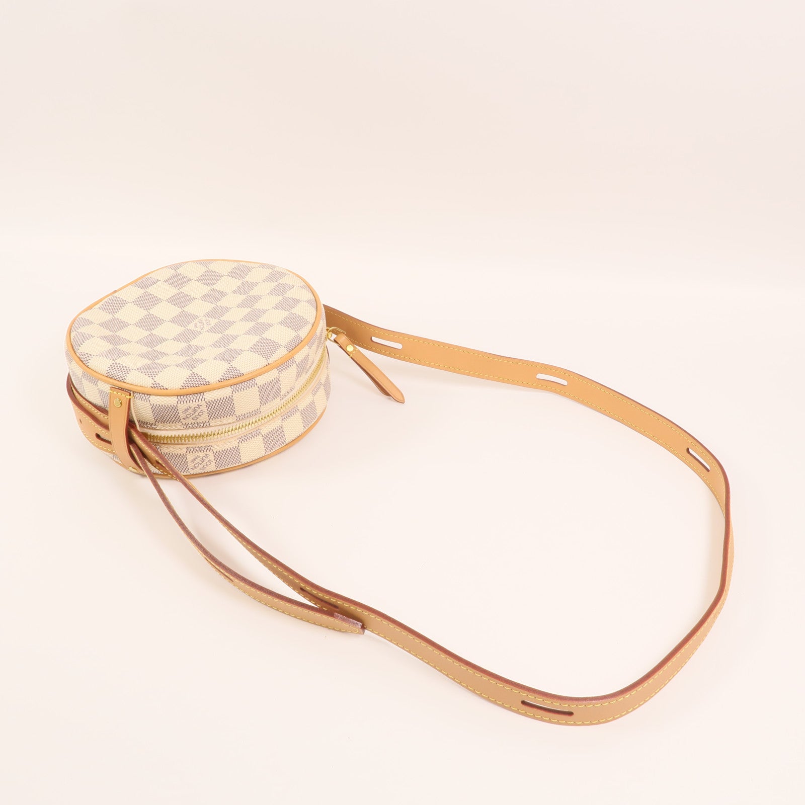 LOUIS VUITTON Damier Azur Boite Chapeau Souple PM金扣肩背袋