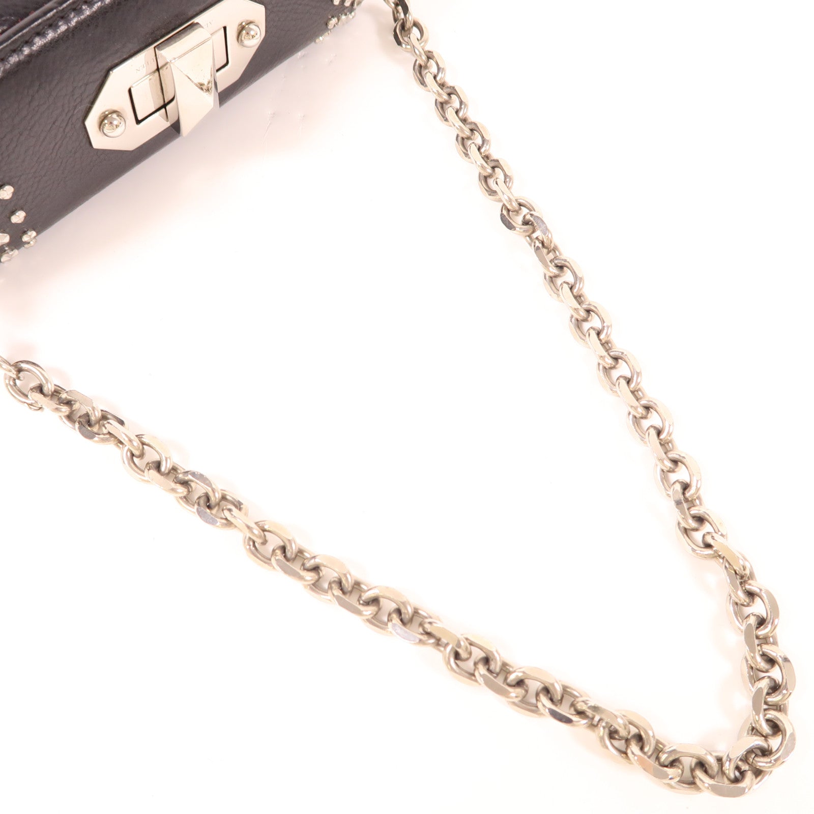 Alexander McQueen 牛皮皮革Box Bag銀扣鏈帶肩背袋