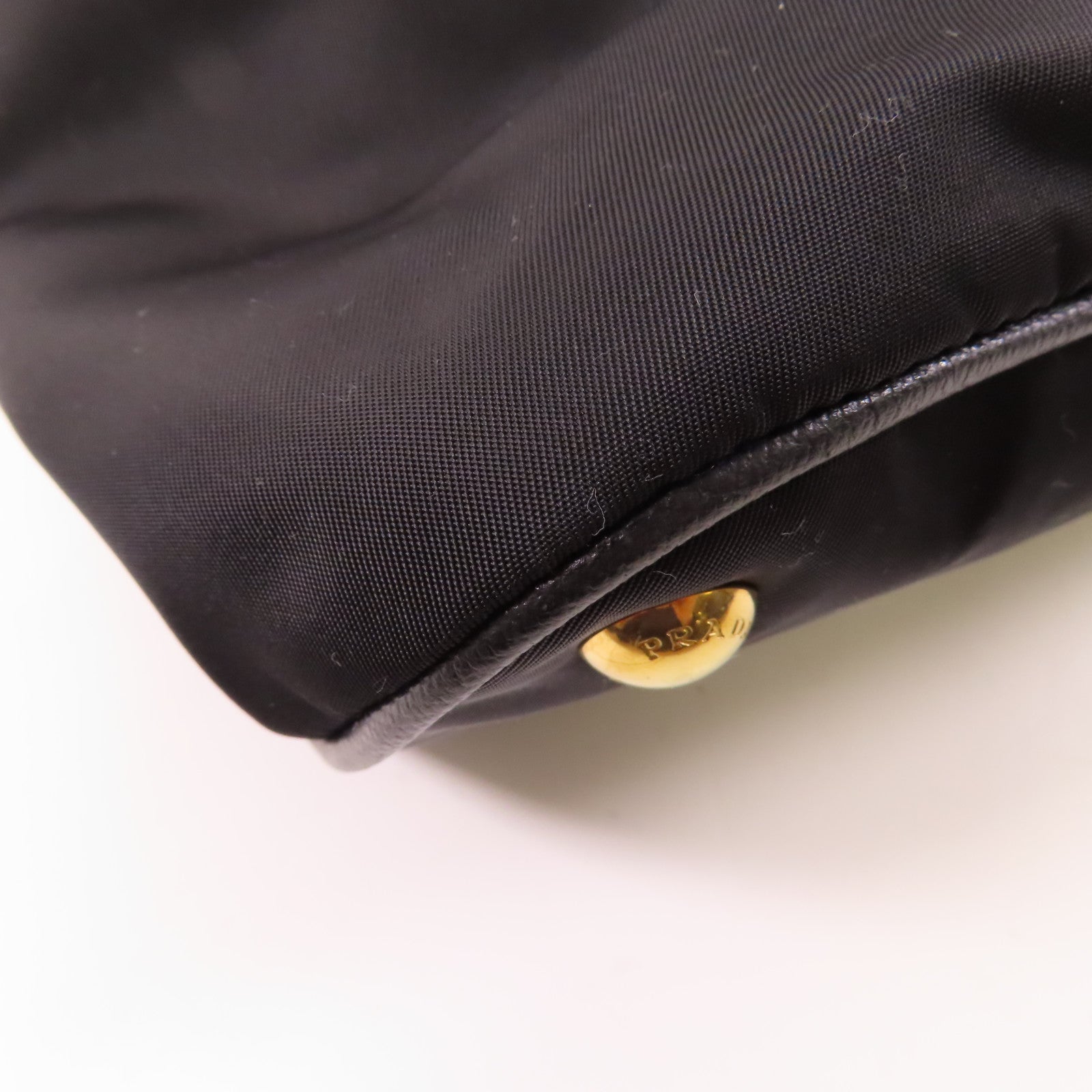 PRADA 尼龍Tote Bag金扣肩背袋黑色