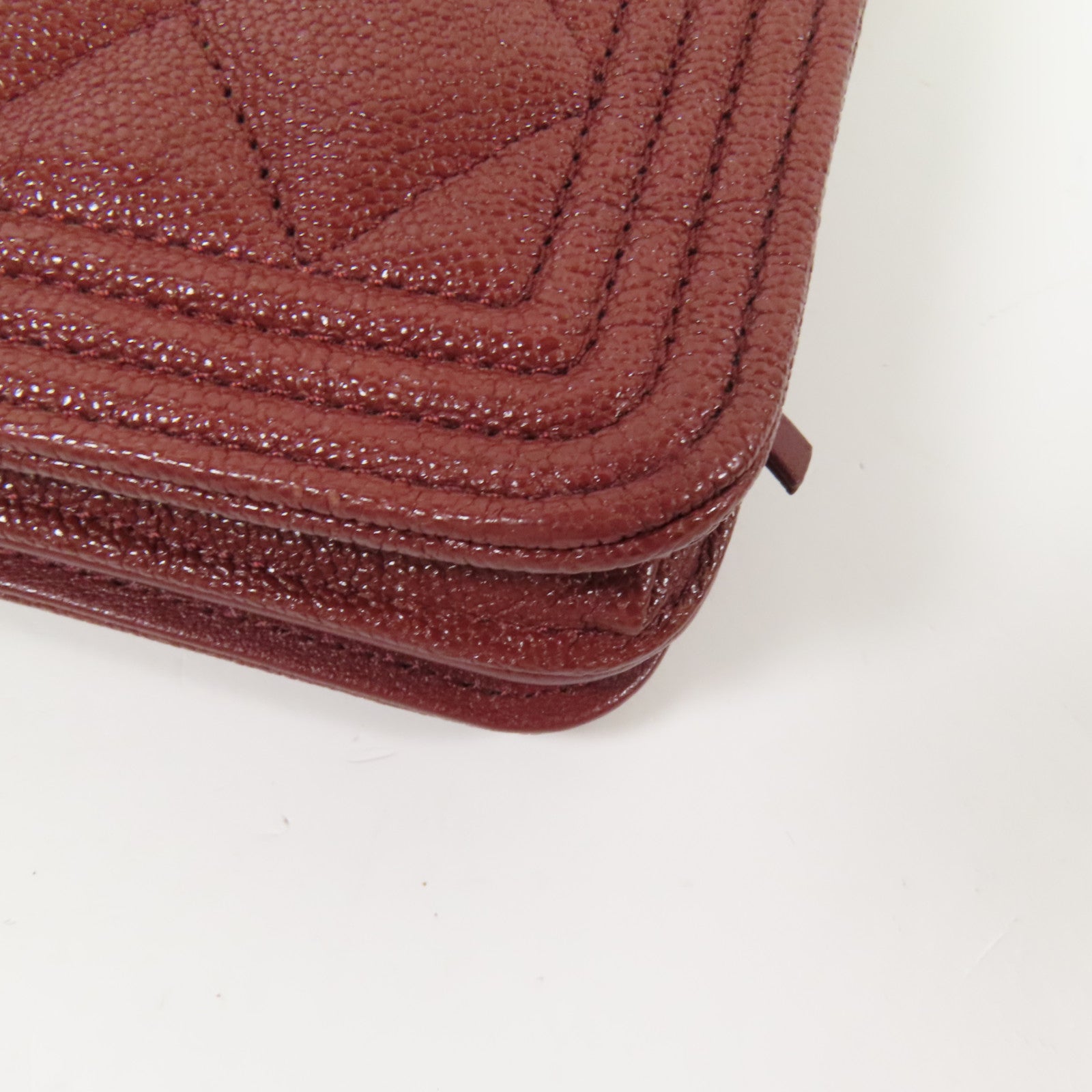 CHANEL 【激減優惠】牛皮皮革Boy WOC Wallet On Chain金扣鏈帶肩背袋