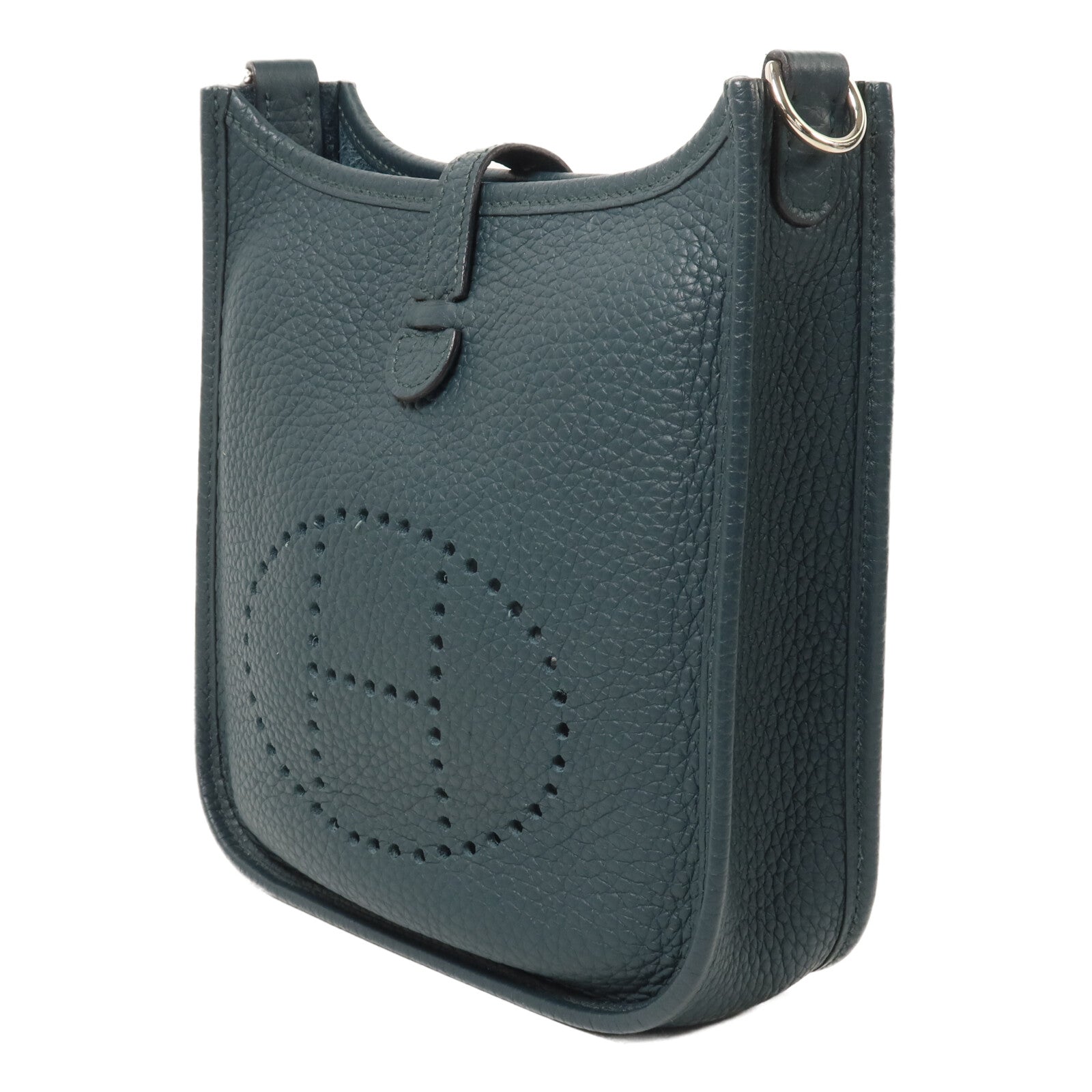HERMES Clemence皮革Evelyne TPM肩背袋Vert Cypress