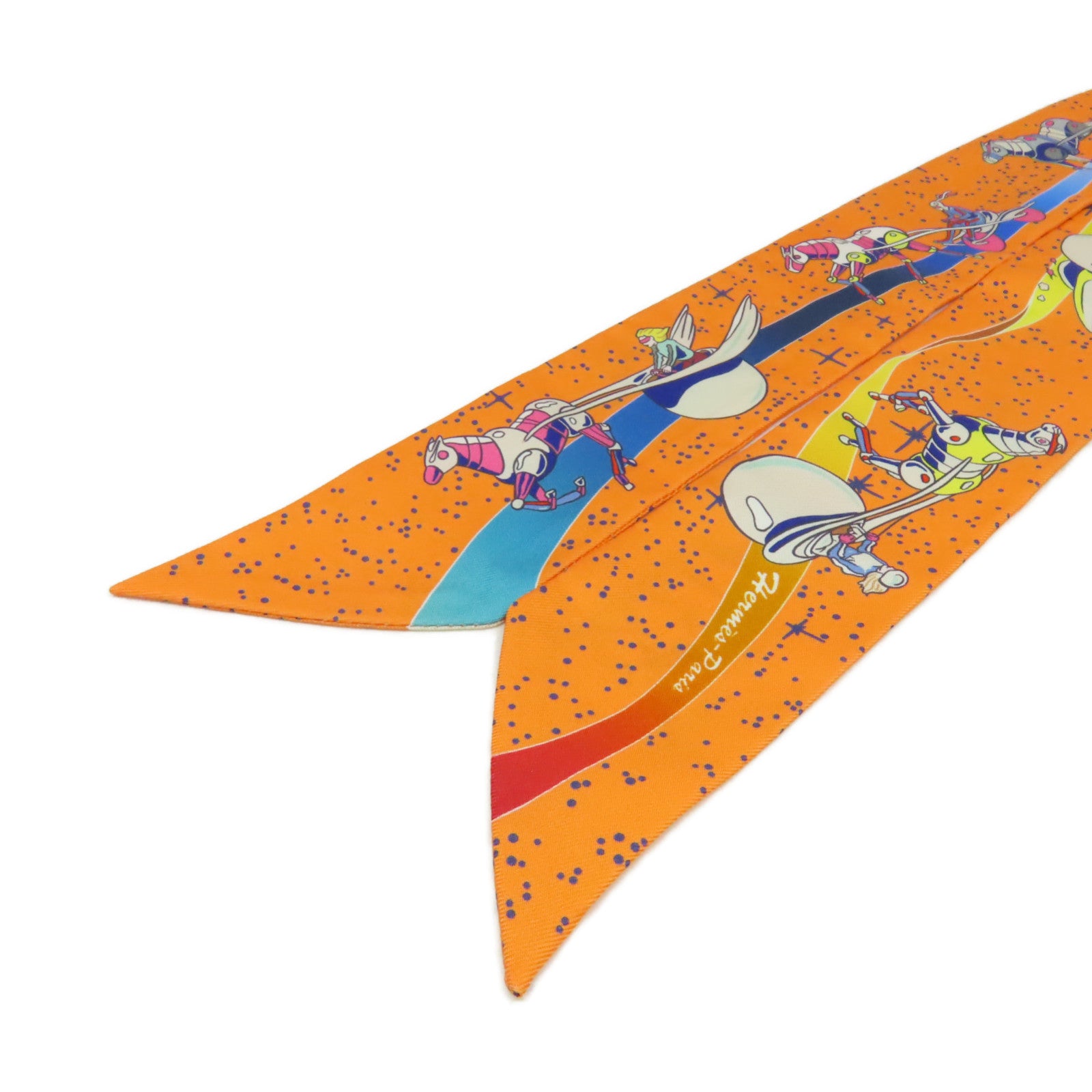 HERMES 【激減優惠】絲質Twilly Scarf絲巾橙色/黃色/彩色
