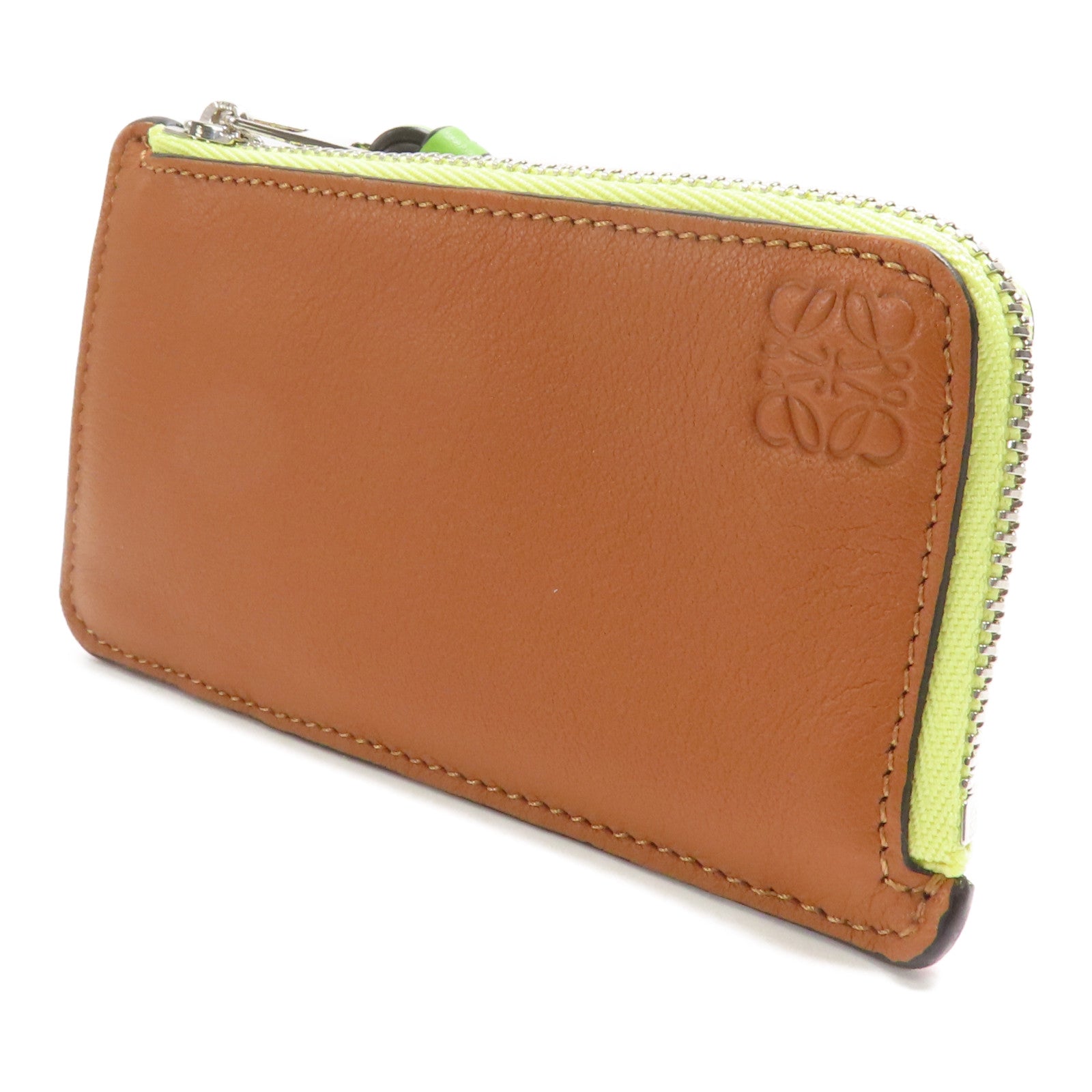LOEWE 【激減優惠】牛皮皮革Card Case銀扣卡片套