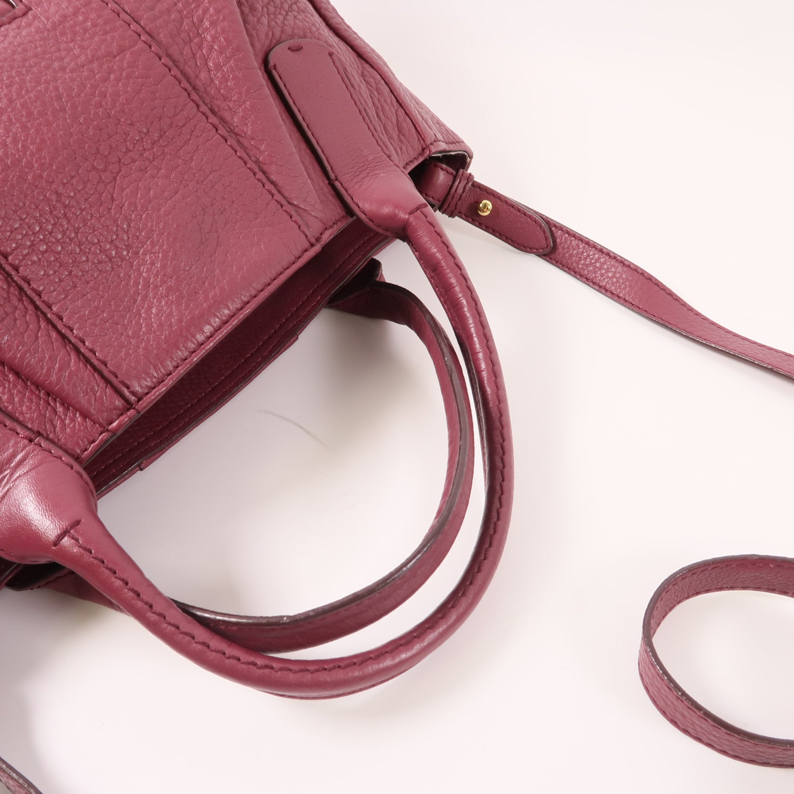 SALVATORE FERRAGAMO GHW 2 Way Shoulder Hand Bag Calfskin Leather Red