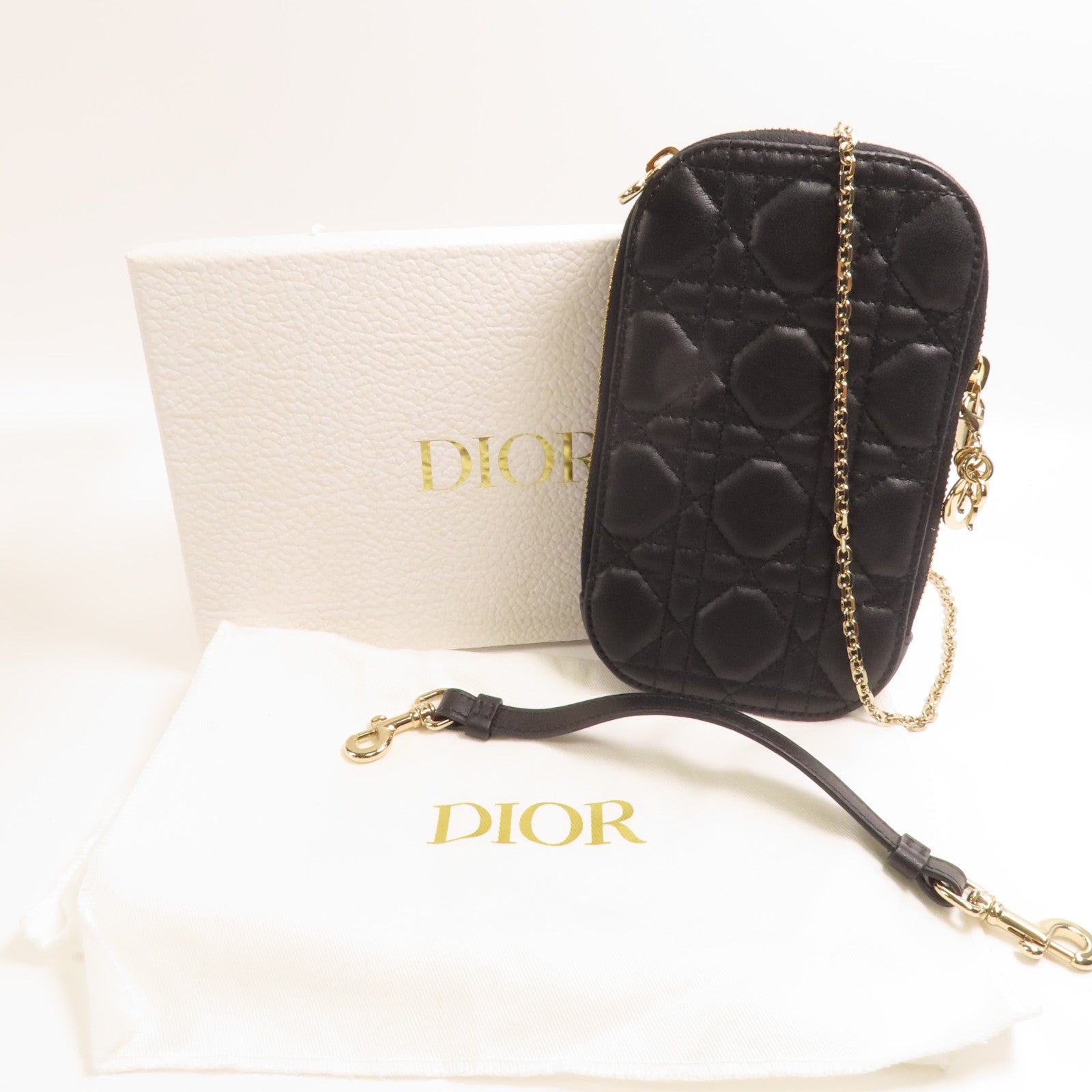 Dior 羊皮皮革Shoulder Bag金扣鏈帶肩背袋