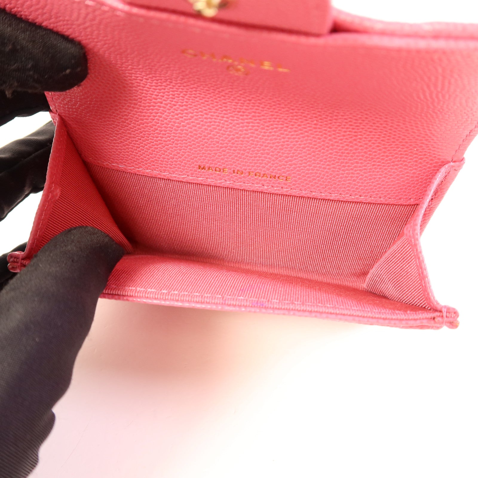 CHANEL 牛皮皮革Card Case金扣卡片套