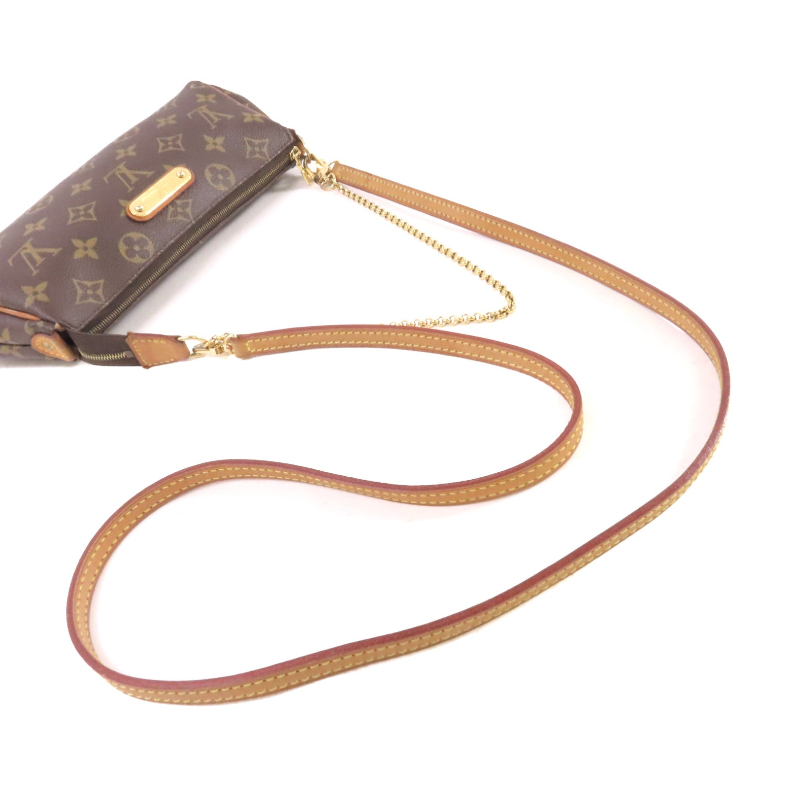 LOUIS VUITTON Monogram Eva 2way Shoulder Bag金扣手挽肩背兩用袋啡色