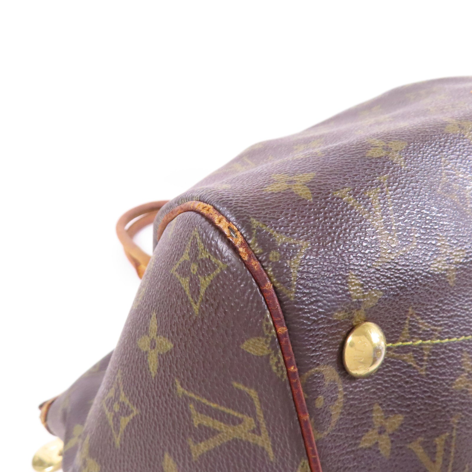 LOUIS VUITTON Monogram Tivoli GM金扣肩背袋棕色