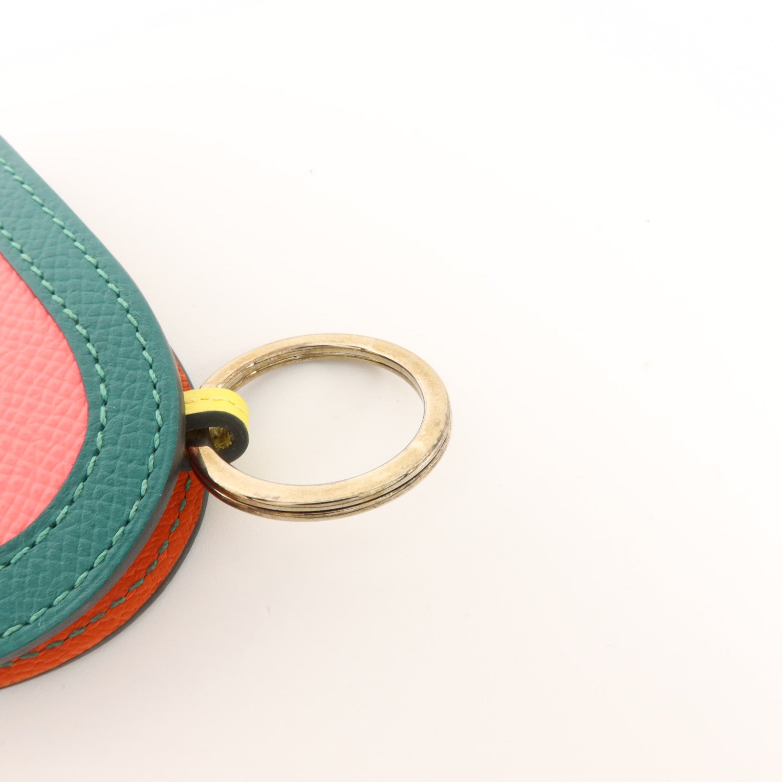 HERMES Epsom皮革Camail Bag Charm掛飾Rose Azalee/Lime/Malachite