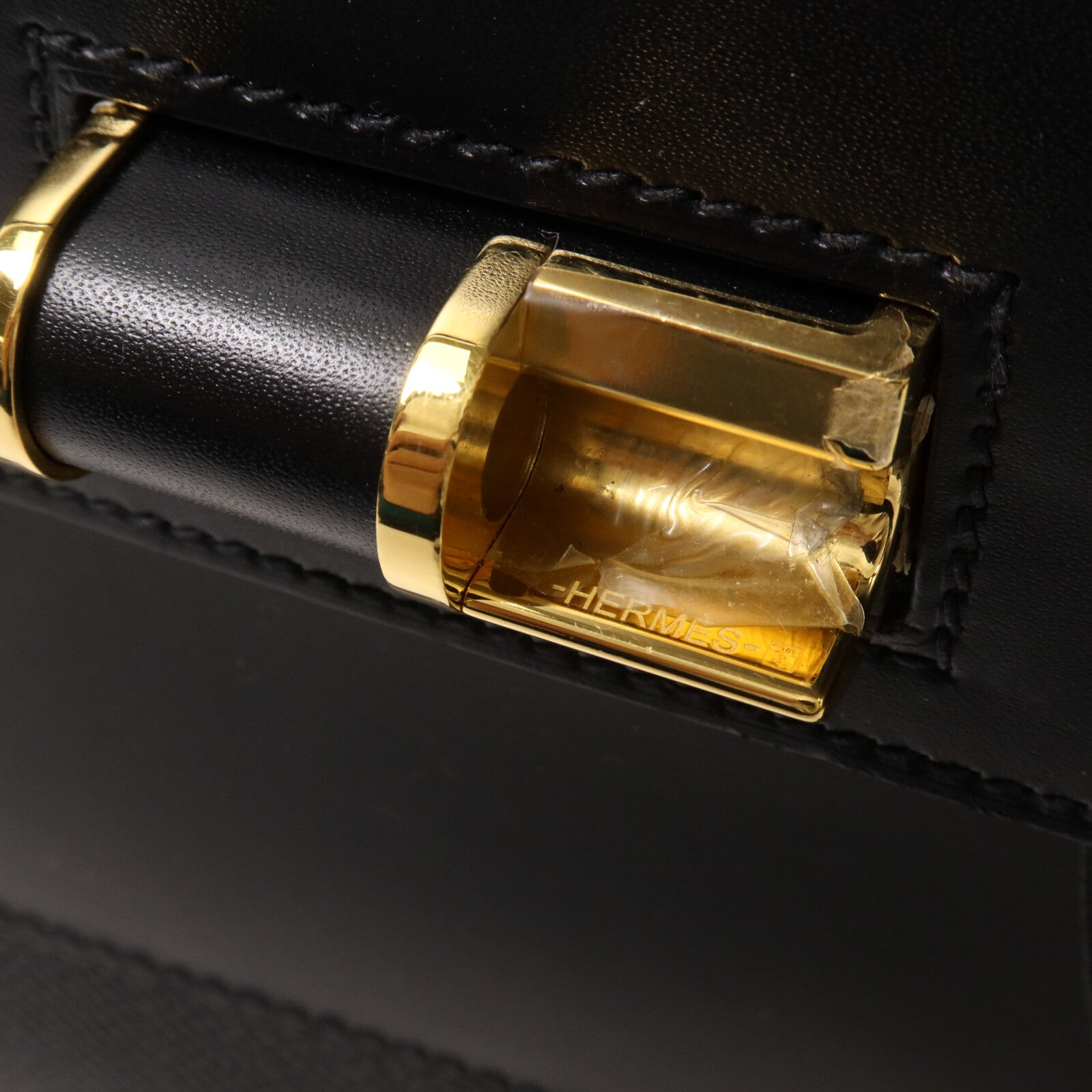 HERMES Swift皮革/Epsom皮革Sacabar 24肩背袋Noir