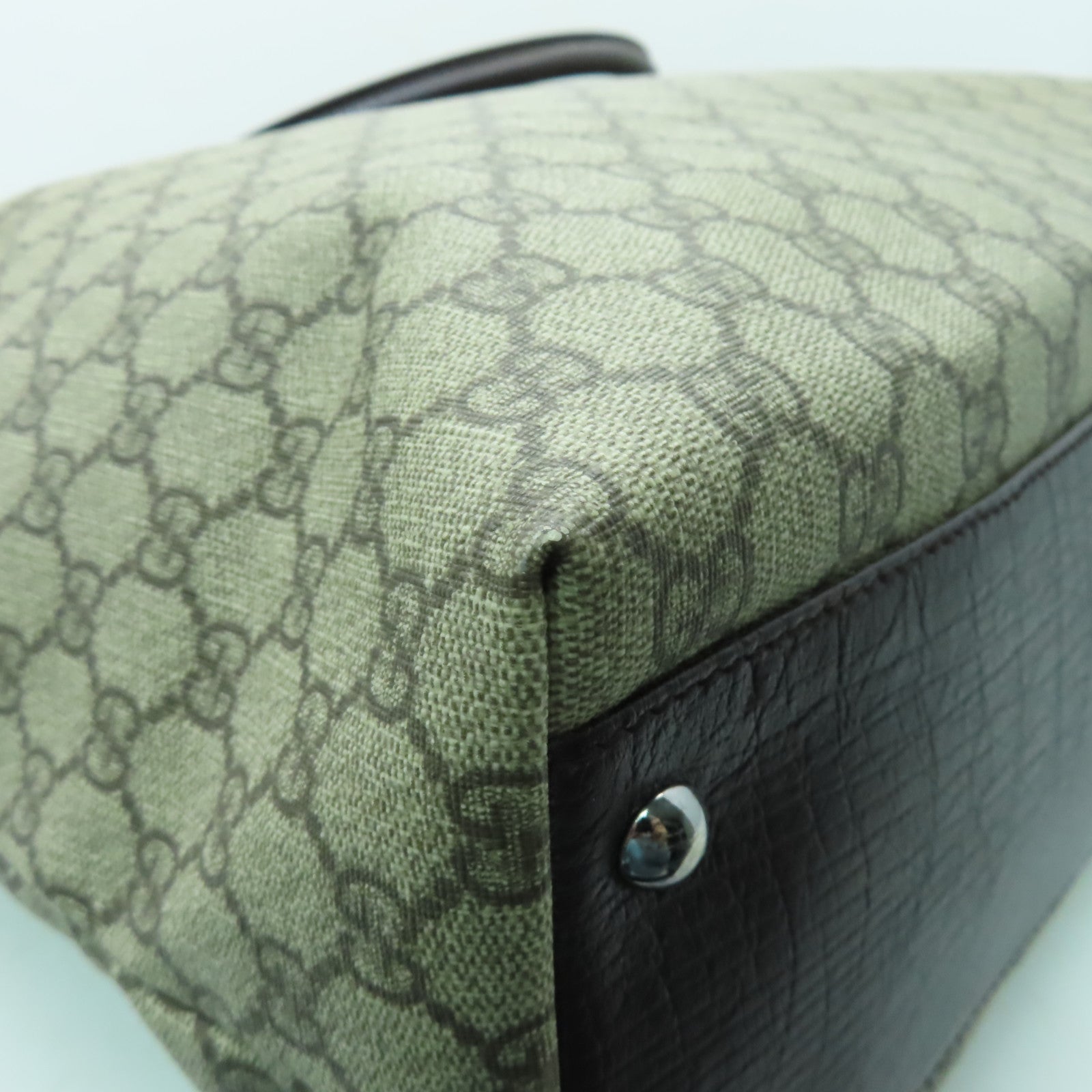 GUCCI 【激減優惠】塗層帆布Shoulder Bag銀扣肩背袋啡色