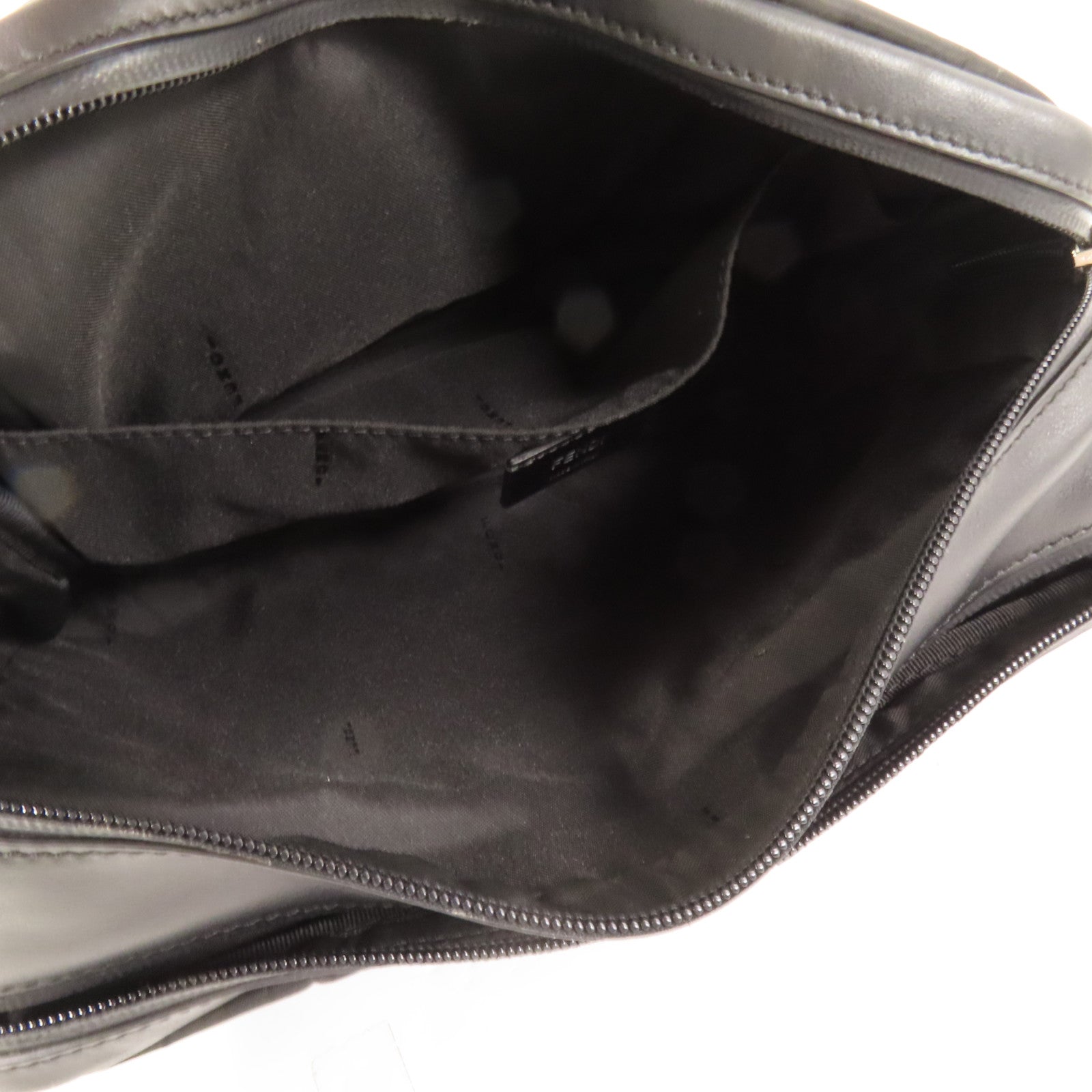 FENDI 尼龍/皮革Shoulder Bag銀扣手挽肩背兩用袋