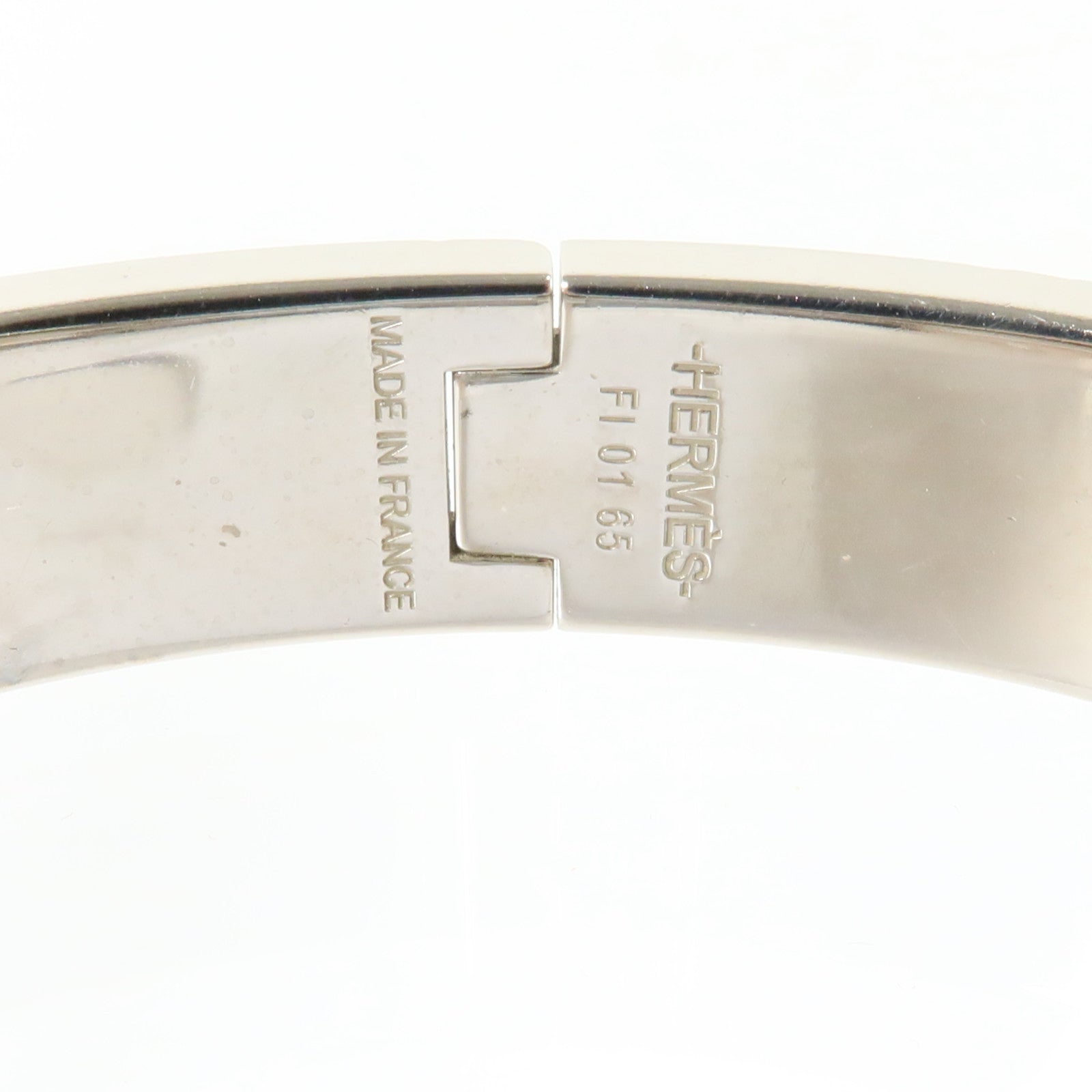 HERMES 金屬/琺瑯Clic H Bracelet銀扣手鏈