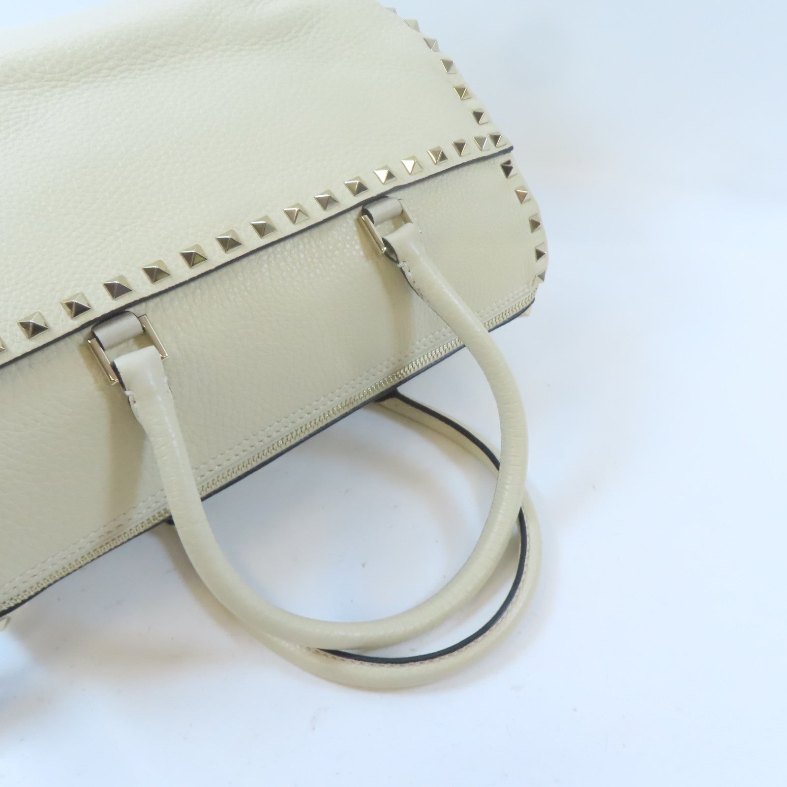 Valentino 牛皮皮革Shoulder Bag手挽肩背兩用袋米色