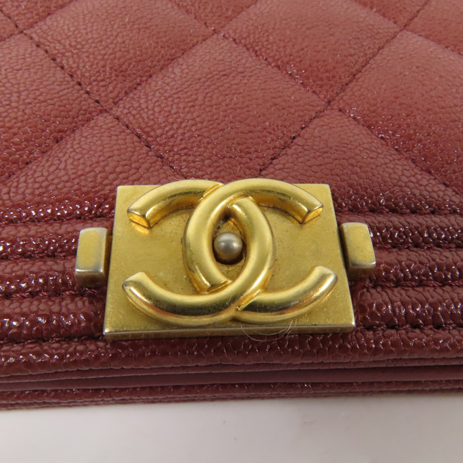 CHANEL 【激減優惠】牛皮皮革Boy WOC Wallet On Chain金扣鏈帶肩背袋