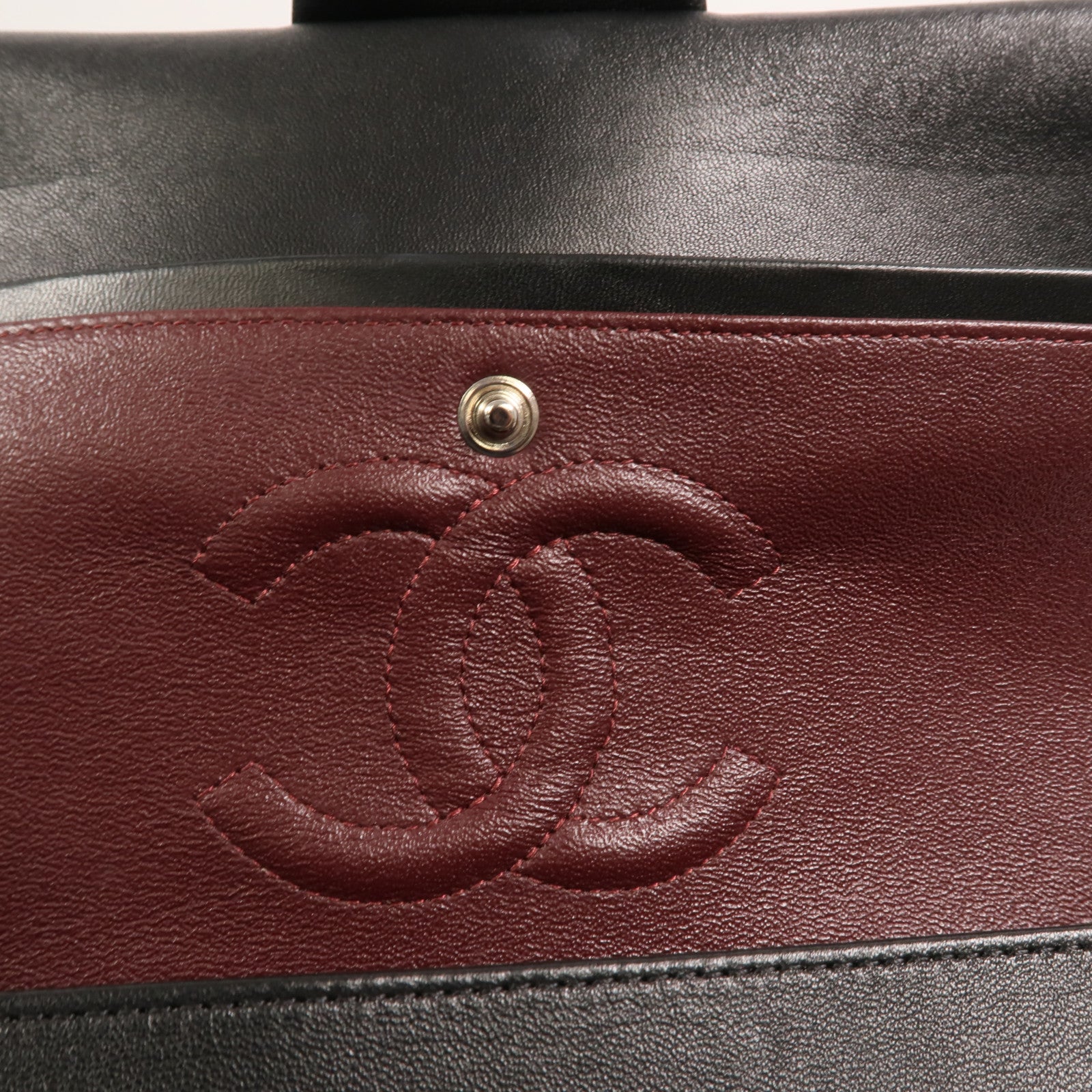 CHANEL 羊皮皮革Classic 25銀扣鏈帶肩背袋