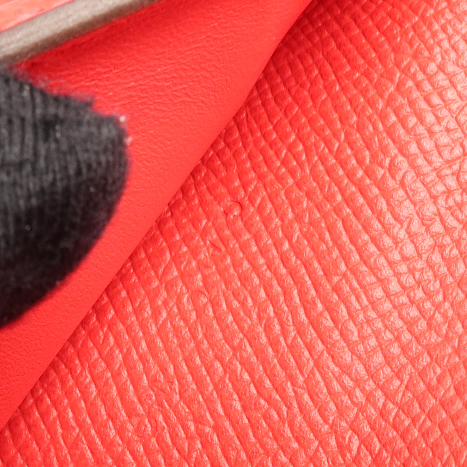 HERMES Epsom皮革Kelly Short Wallet金扣錢包Rouge de Coeur