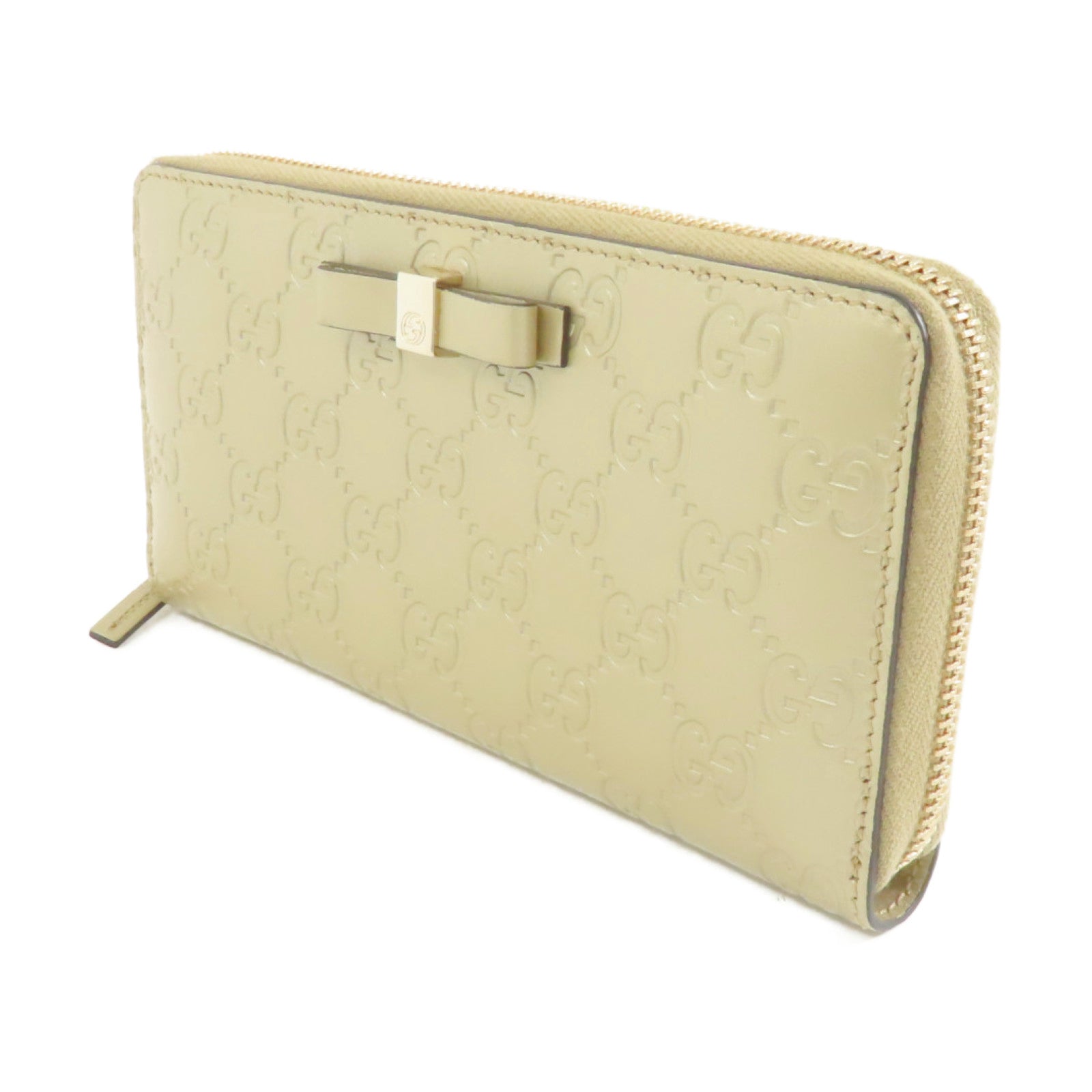GUCCI 牛皮皮革金扣Long Wallet長錢包金色
