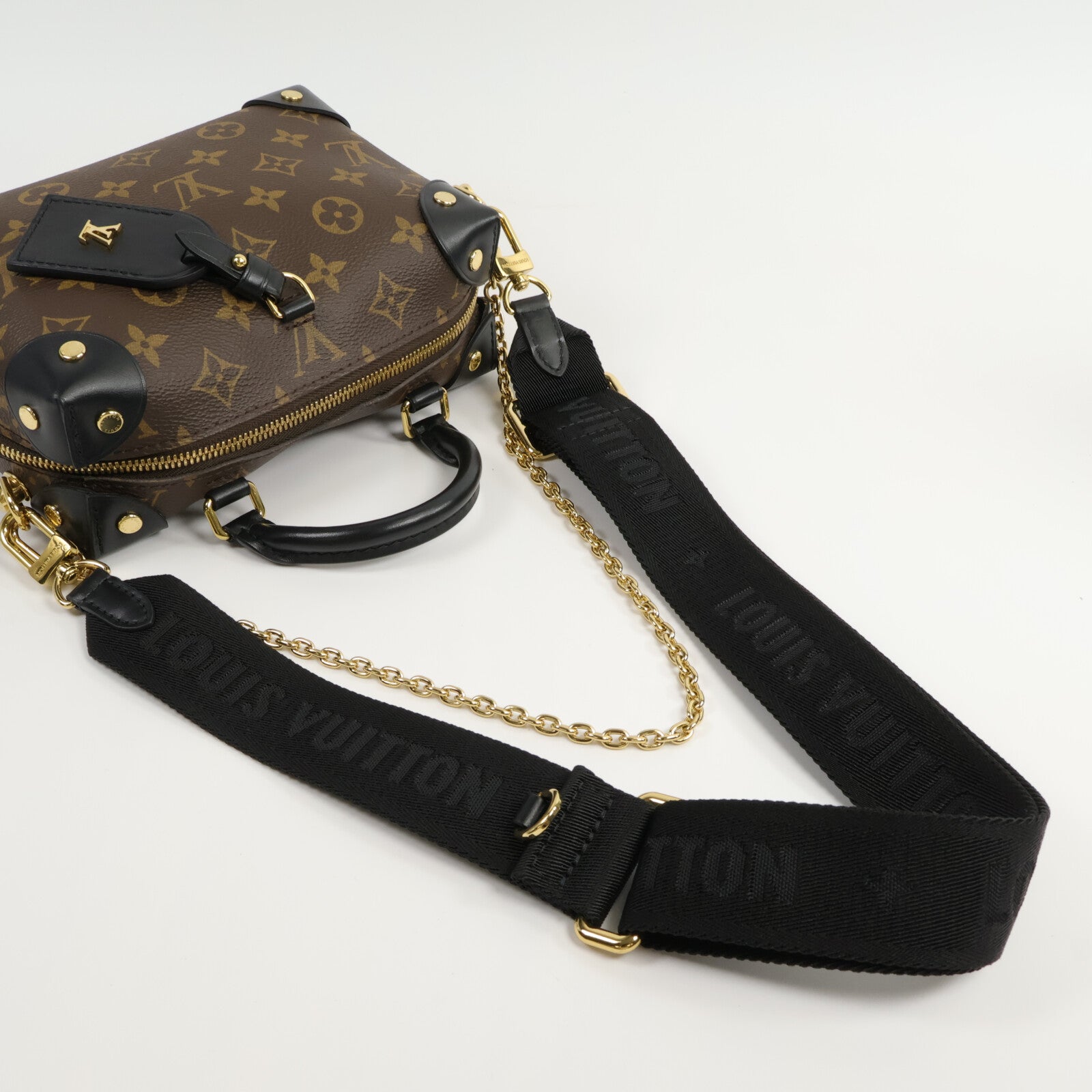 LOUIS VUITTON Monogram Petite Malle Souple手挽肩背兩用袋
