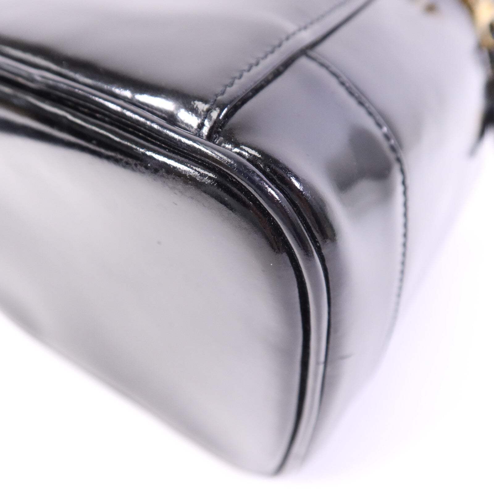 CHANEL 漆皮皮革 Vintage Vanity Case金扣手挽袋