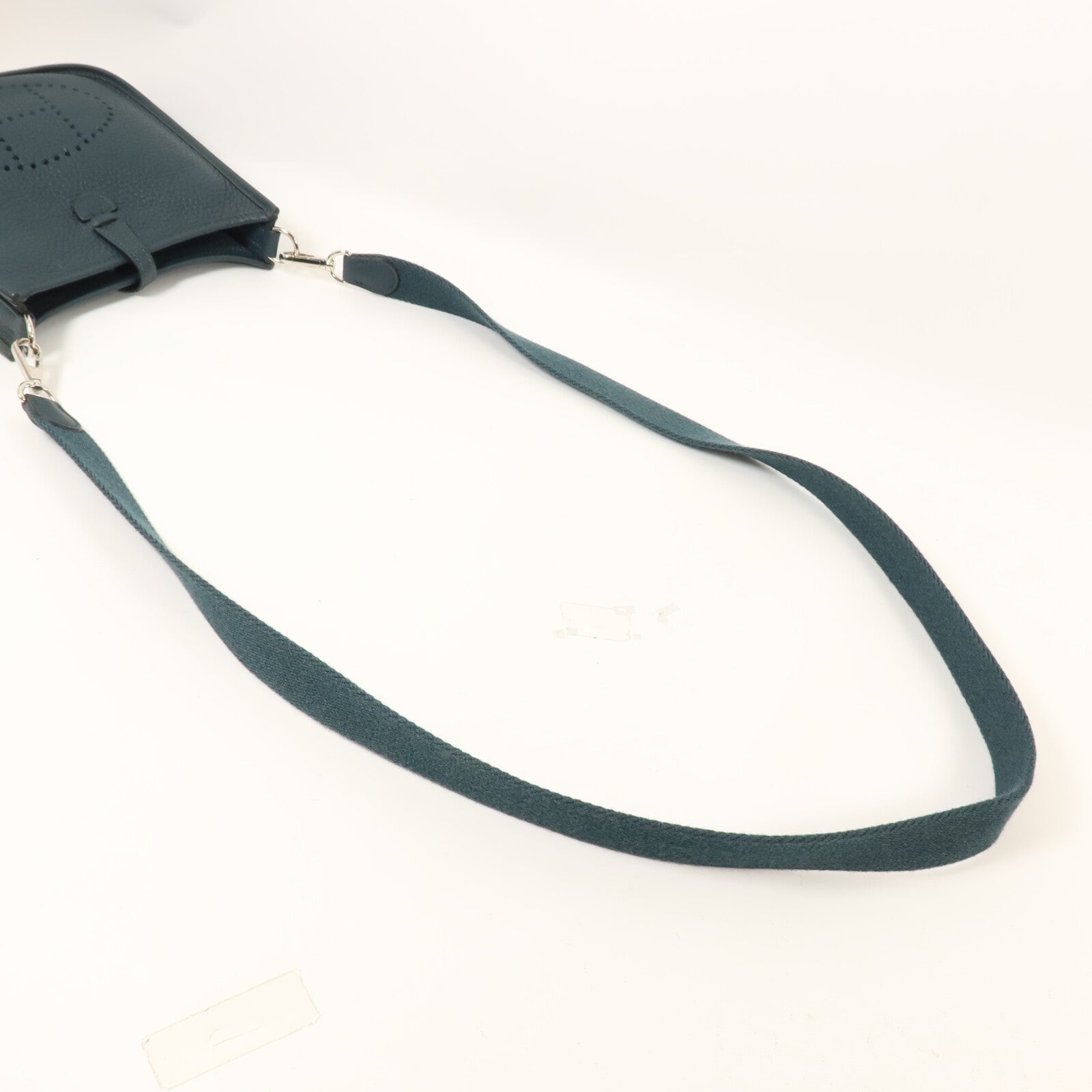HERMES Clemence皮革Evelyne TPM肩背袋Vert Cypress