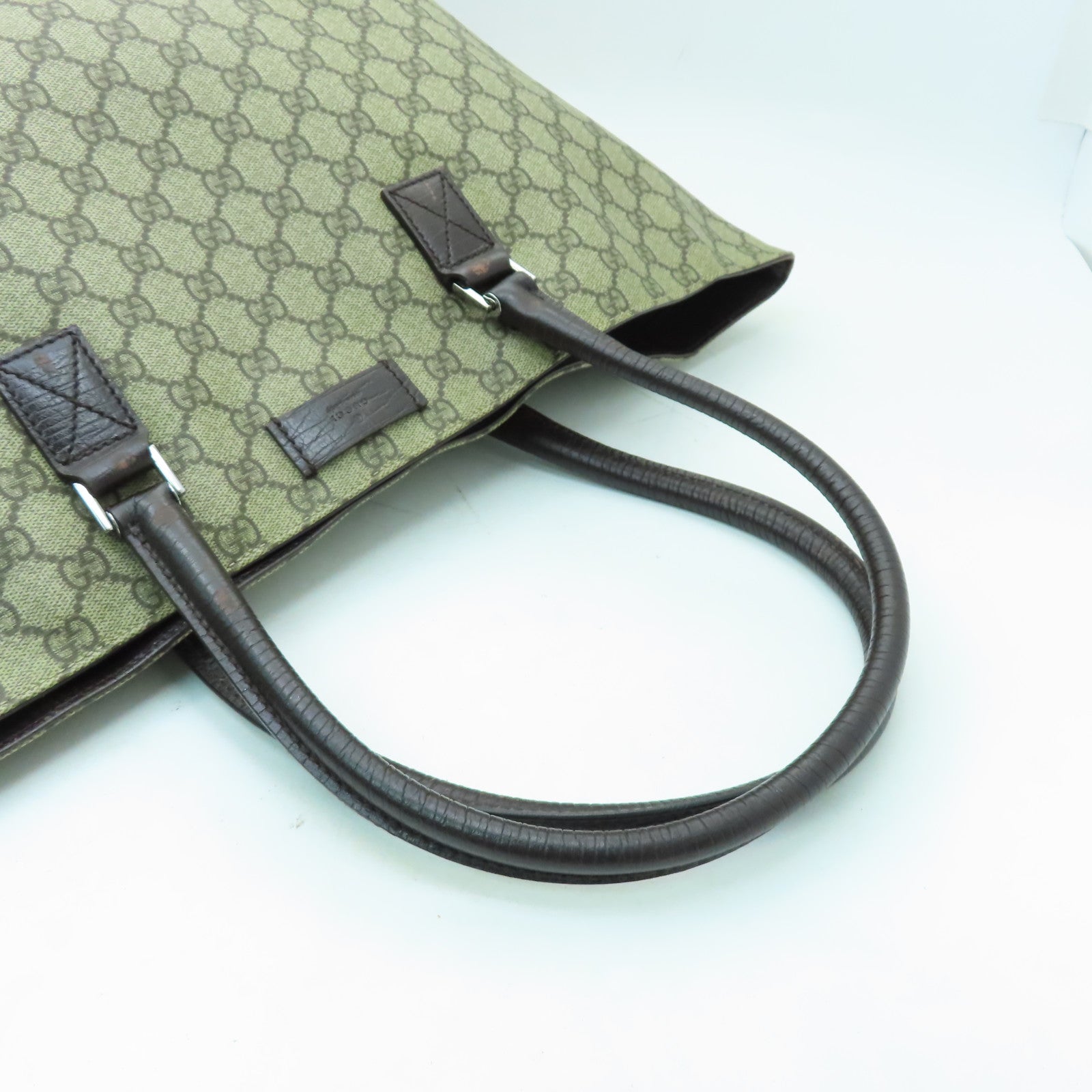 GUCCI 【激減優惠】塗層帆布Shoulder Bag銀扣肩背袋啡色