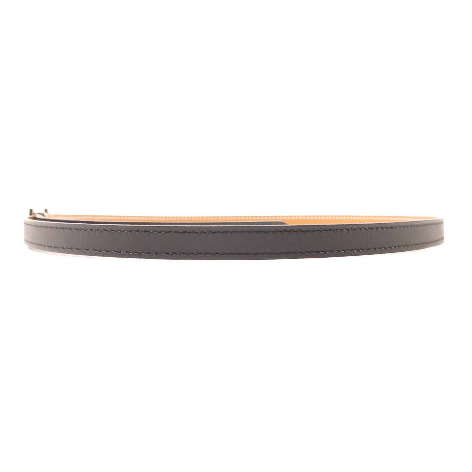 HERMES 皮革Focus Belt銀扣皮帶Noir/Gold