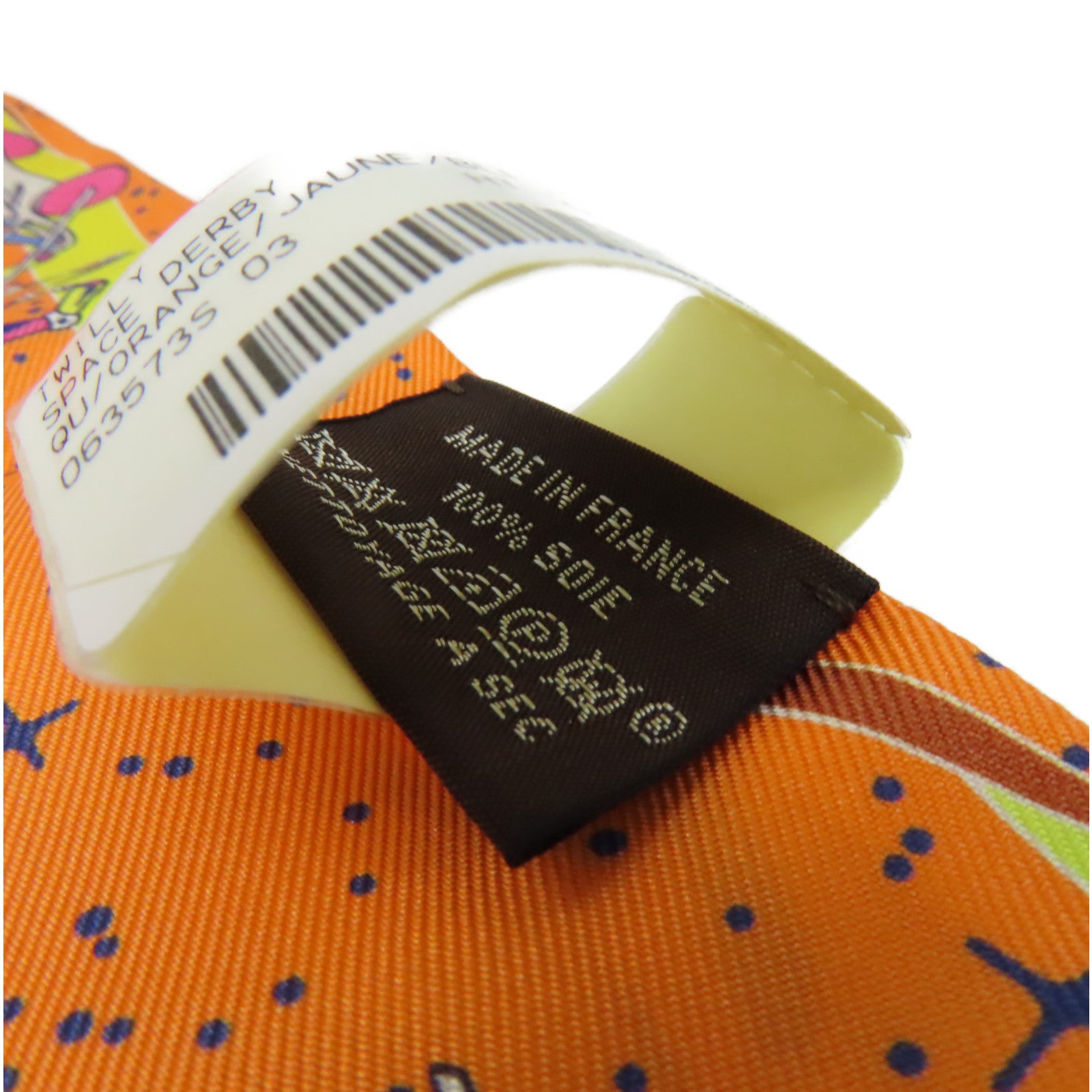 HERMES 【激減優惠】絲質Twilly Scarf絲巾橙色/彩色