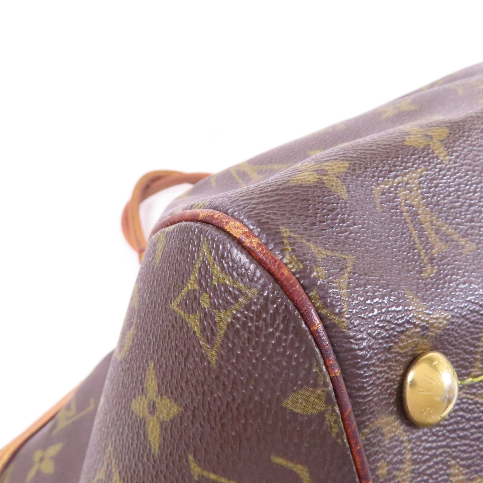 LOUIS VUITTON Monogram Tivoli GM金扣肩背袋棕色
